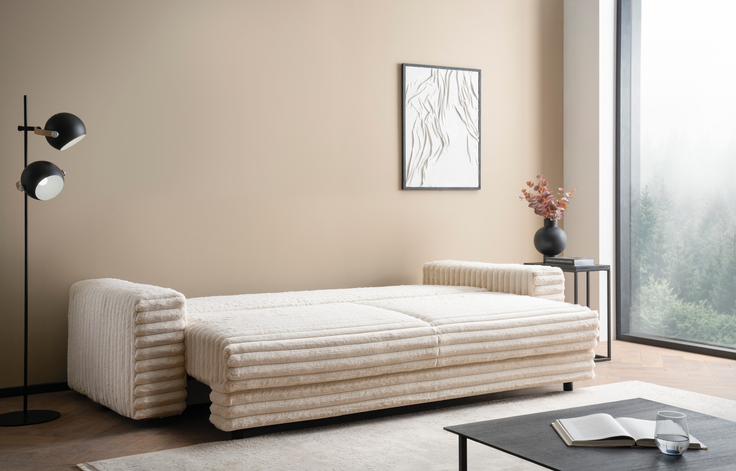 LeGer Home by Lena Gercke Schlafsofa »Imoga, Polster mit Schlaffunktion, 3-Sitzer Sofa, Couch mit Bettkasten«, in modernen Farben und Stoffen, Bettfunktion, Liegefläche: 200x150 cm
