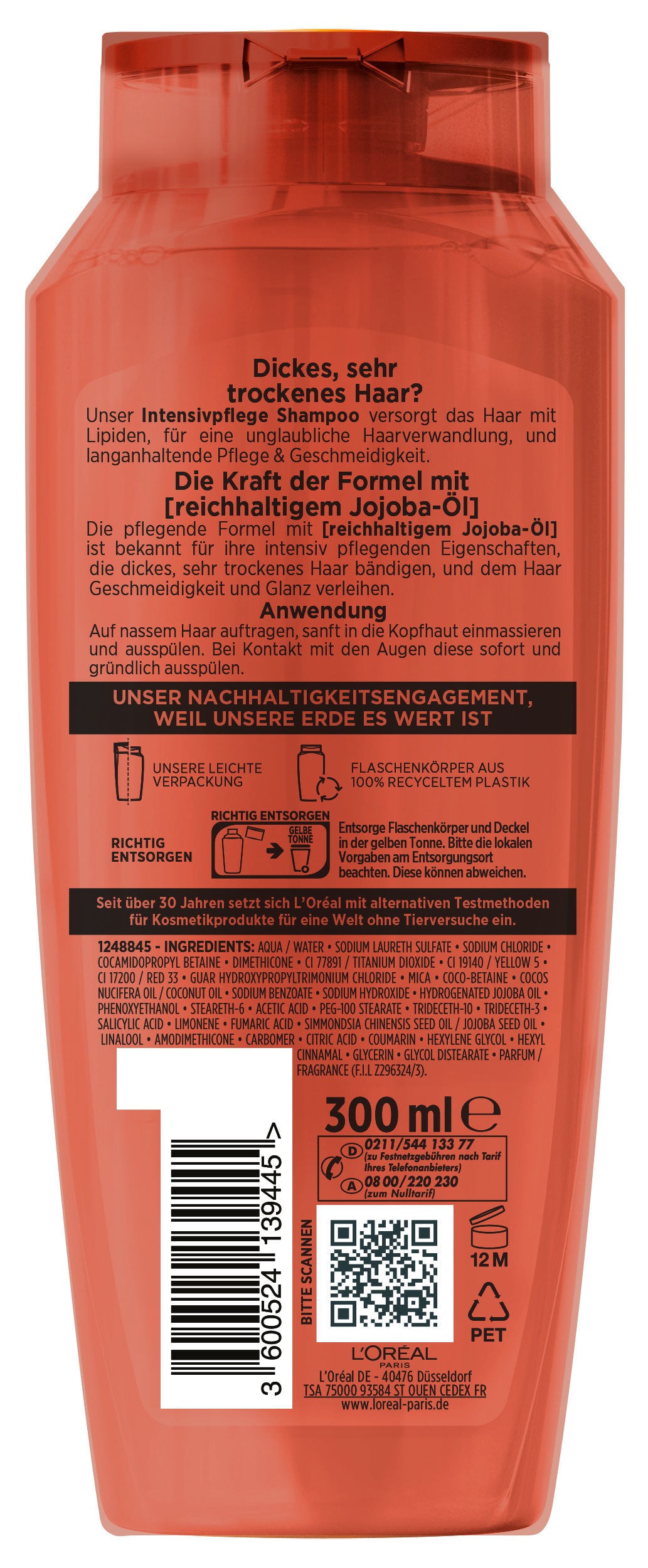 L'ORÉAL PARIS Haarshampoo »L'Oréal Paris Elvital Öl Magique Jojoba Shampoo«, (Packung, 6 tlg.)