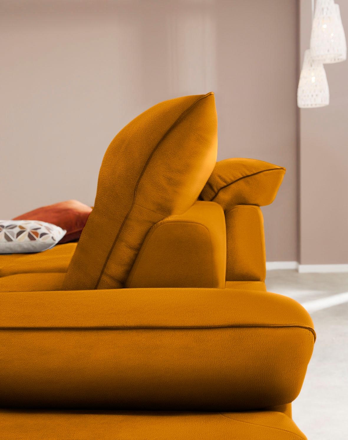 W.SCHILLIG Ecksofa »enjoy&MORE, mit tollem Sitzkomfort, elegant und bequem, L-Form«, mit Sitztiefenverstellung, Füße silber matt, Breite 294 cm