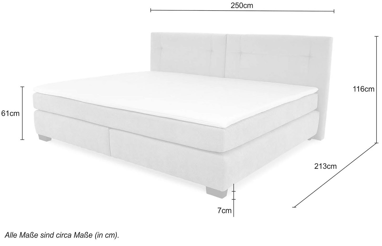 Jockenhöfer Gruppe Boxspringbett »Family, inklusive 7-Zonen-TTFK-Matratzen und Kaltschaumtopper«, Familienbett in der Größe 240x200 cm