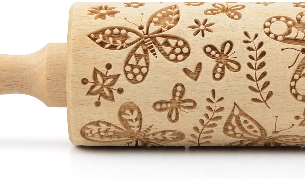 folkroll Teigroller »3D-Motiv-Teigrolle«, Schmetterlinge
