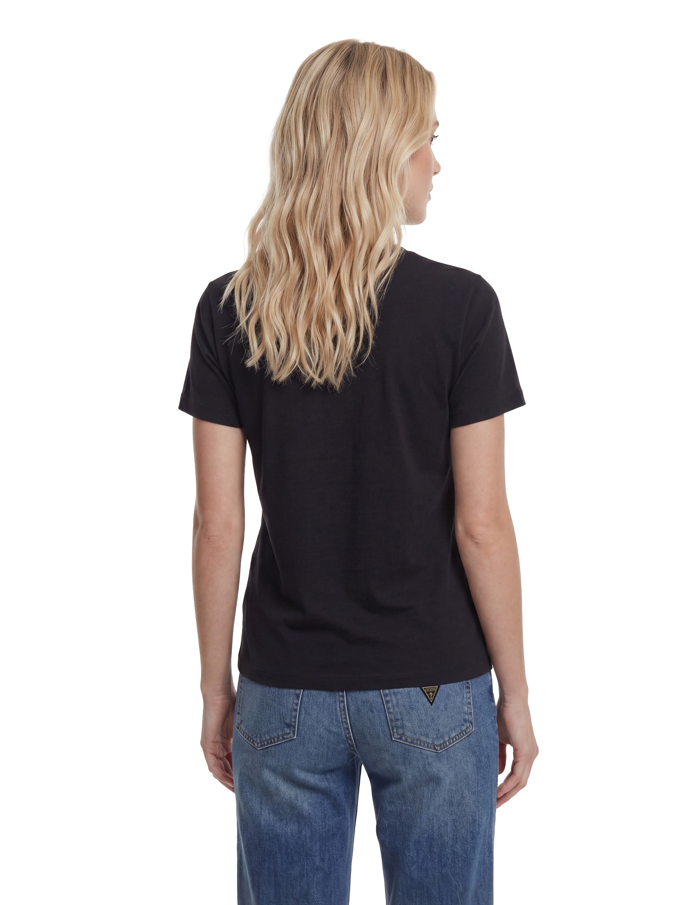Guess T-Shirt »FAUSTA CN SS T-SHIRT« mit Logoschriftzug, Regular Fit