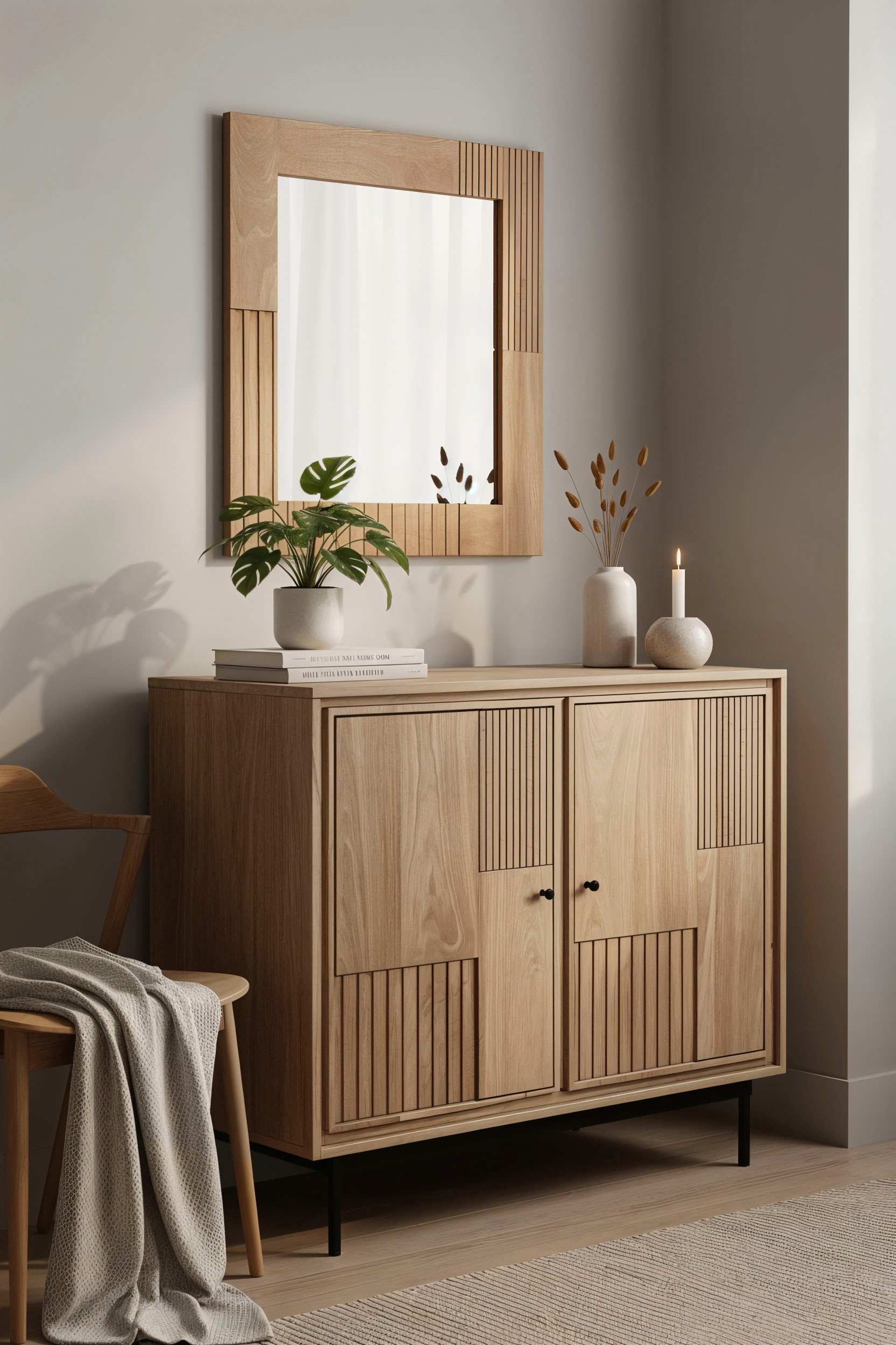 SIT Wandspiegel 10 cm Massivholzrahmen aus Mangoholz