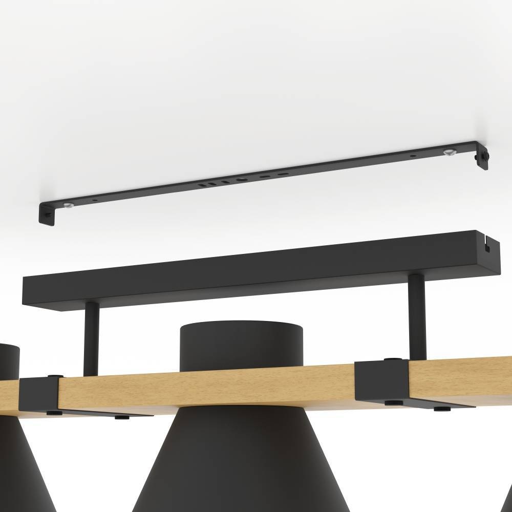 EGLO Deckenleuchte »MACCLES« E27 1 Stk. Deckenleuchte, Wohnzimmerlampe, Holz und Metall, Schwarz, Deckenspot