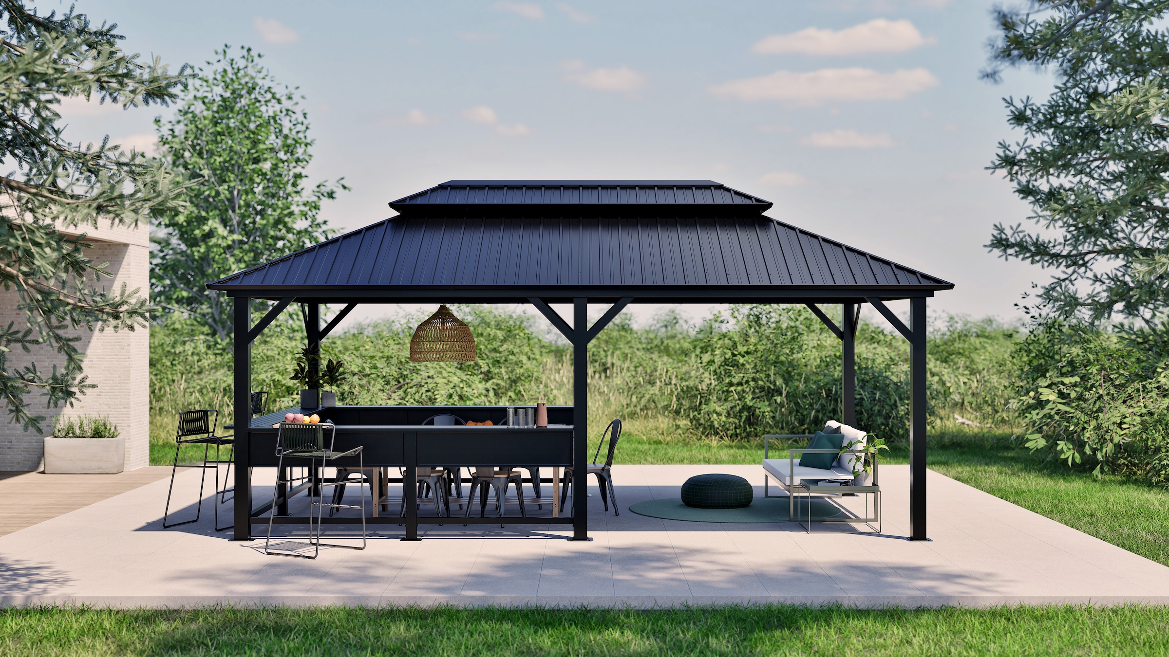 Sojag Pavillon »Bondi 1220 Schwarz« 598,7x363,8x307cm