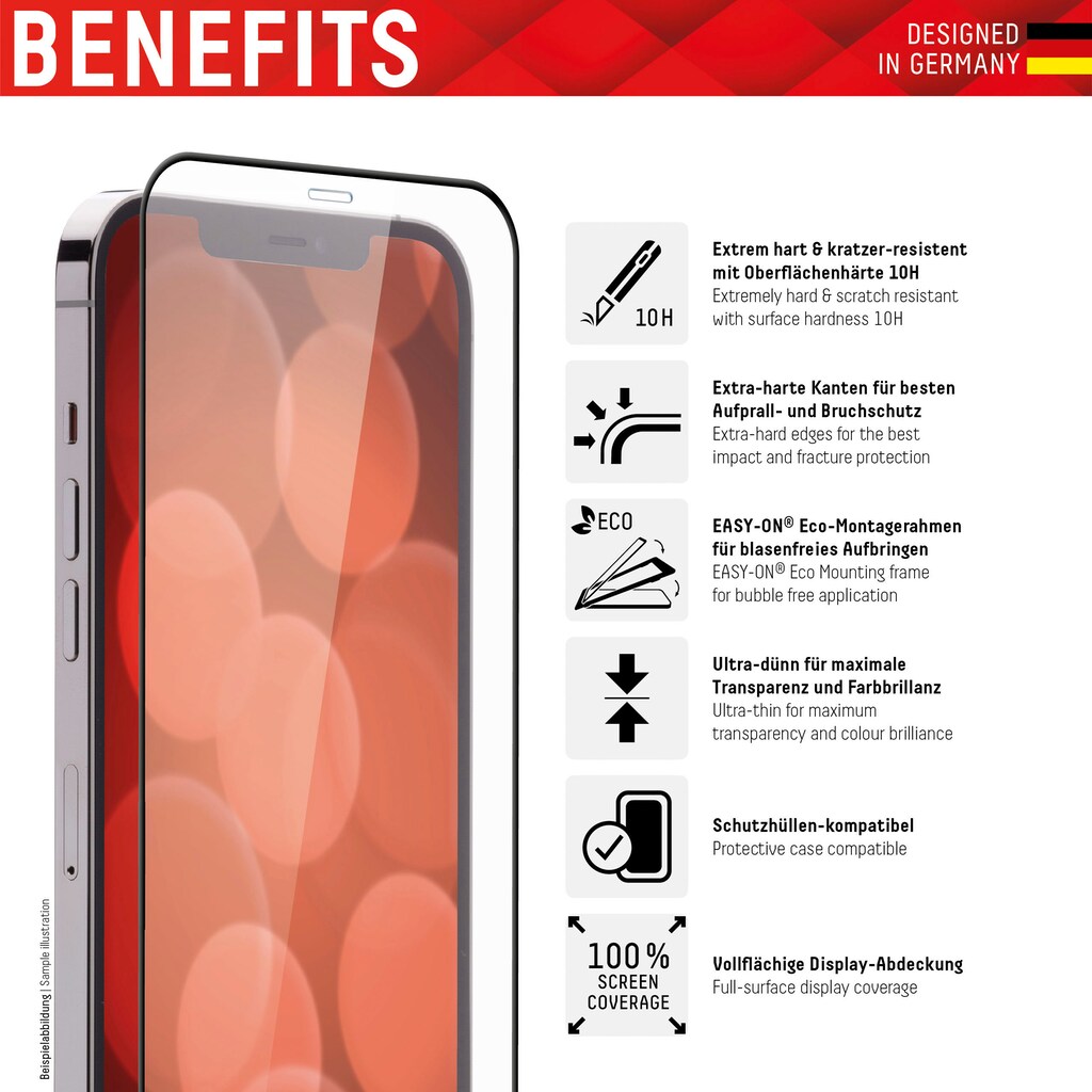 Displex Displayschutzfolie »DISPLEX Full Cover Panzerglas (10H) für Apple iPhone 13 mini«