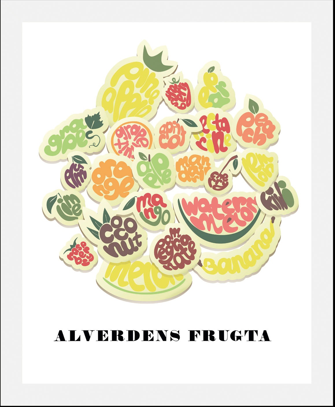queence Bild »Estrupi«, Obst-Obst Bilder-Essen-Lebensmittel-Kunst-Schriftzug, (1 St.), gerahmt