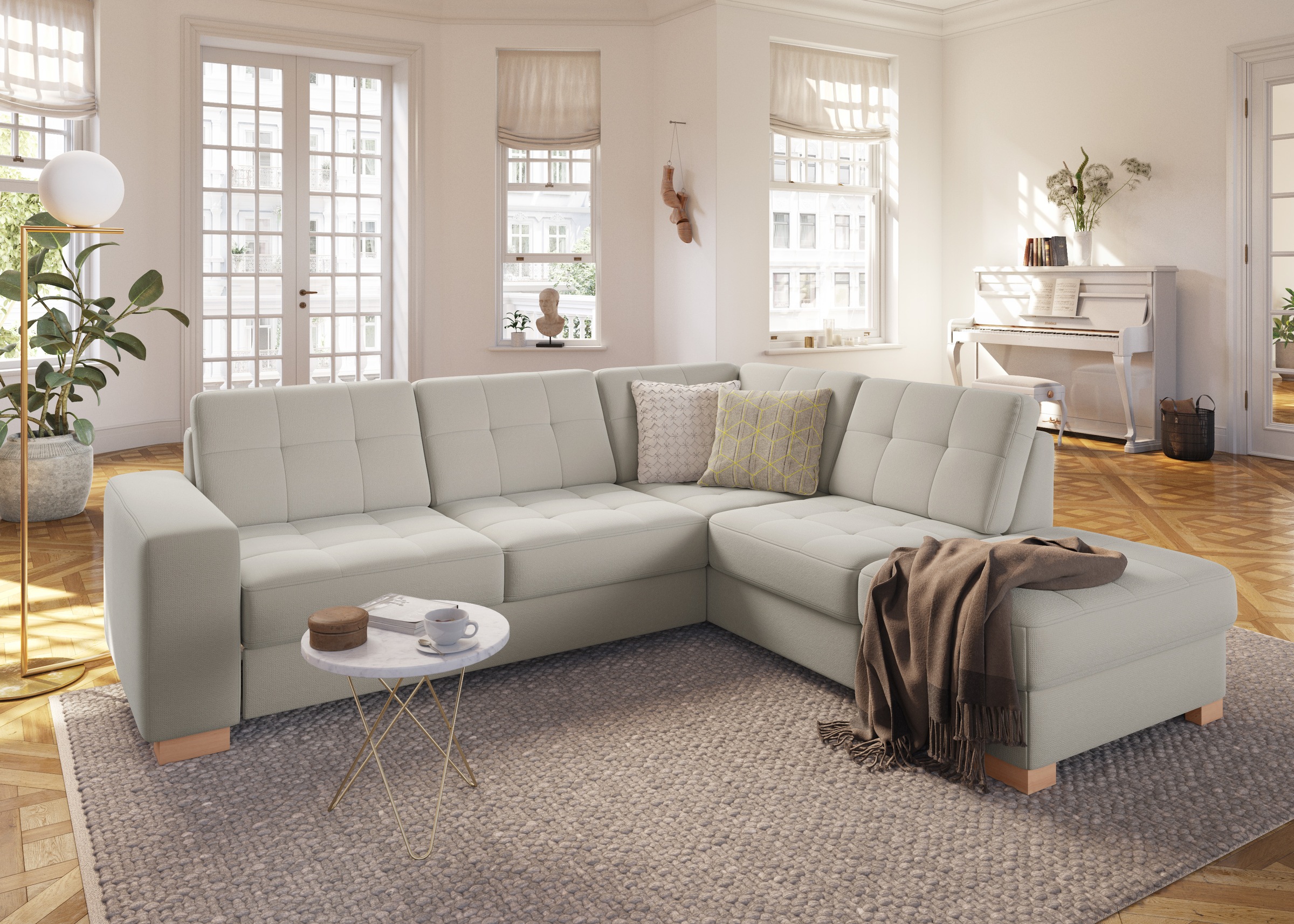 sit&more Ecksofa »Quincy L-Form«, wahlweise mit Bettfunktion und Bettkasten