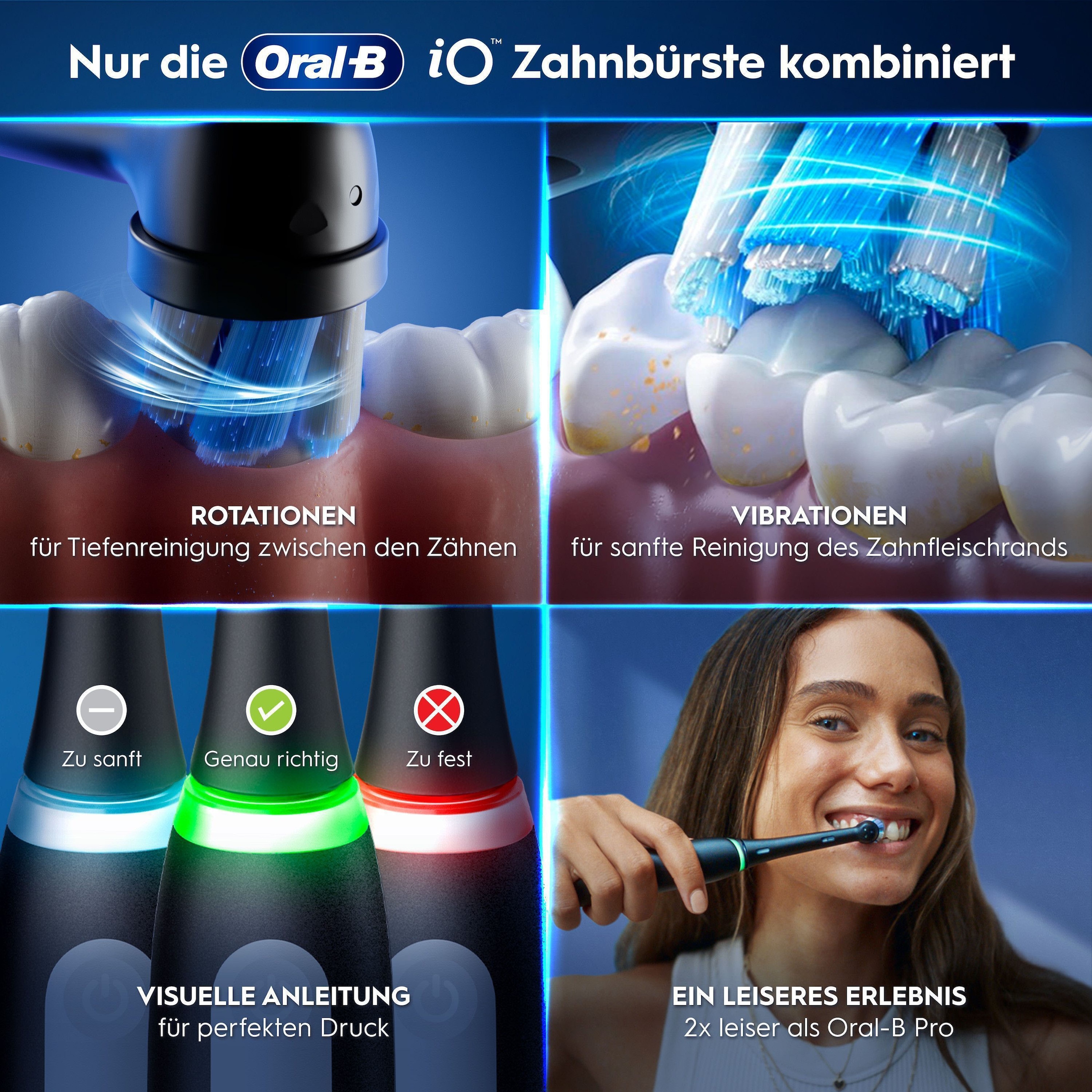 Oral-B Elektrische Zahnbürste »iO Series 3« 1 Stk. Aufsteckbürsten Magnet-Technologie