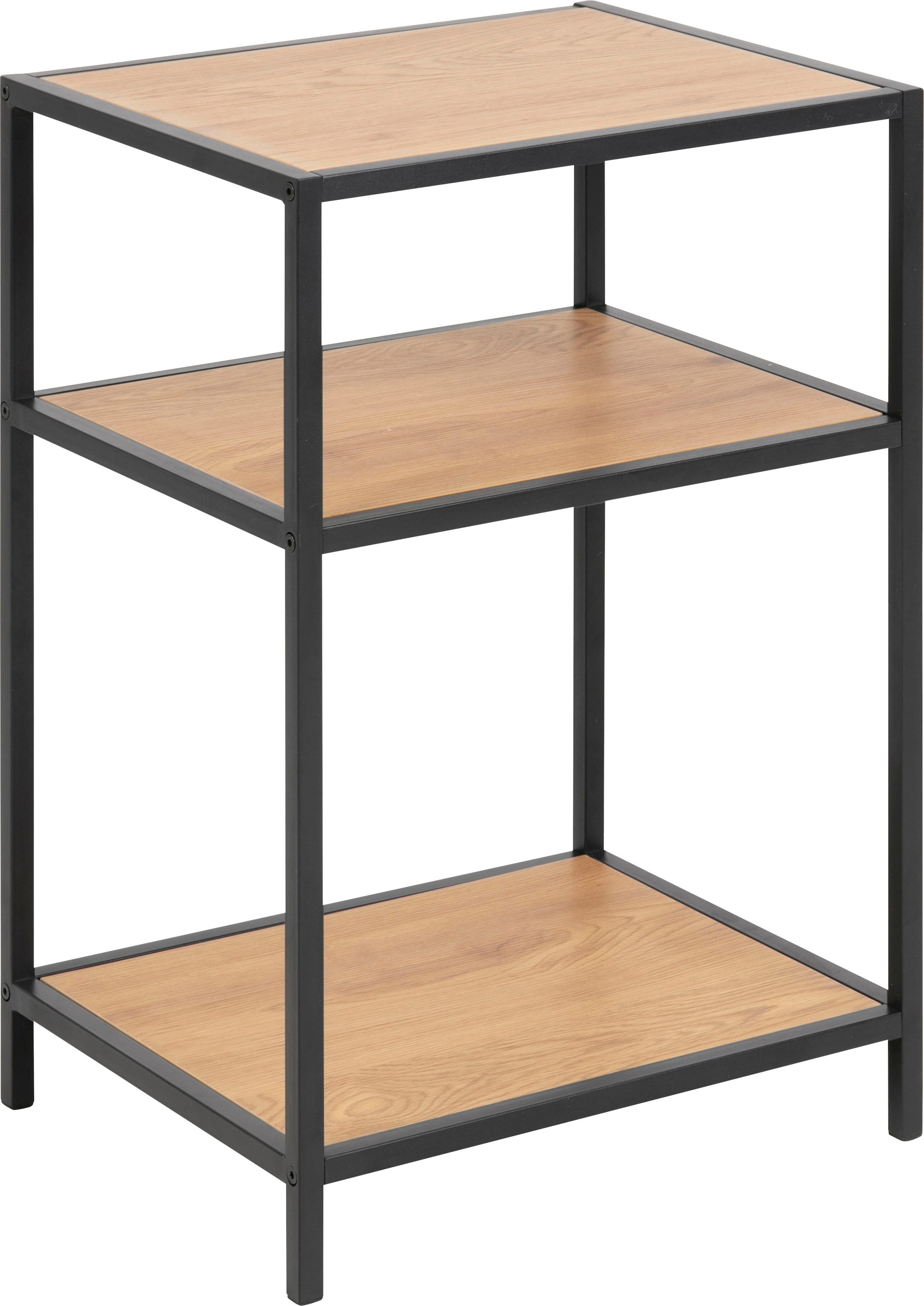 ACTONA GROUP Nachttisch Metallgestell im modernen Industrielook, 2 Einlegeböden, Höhe 63 cm