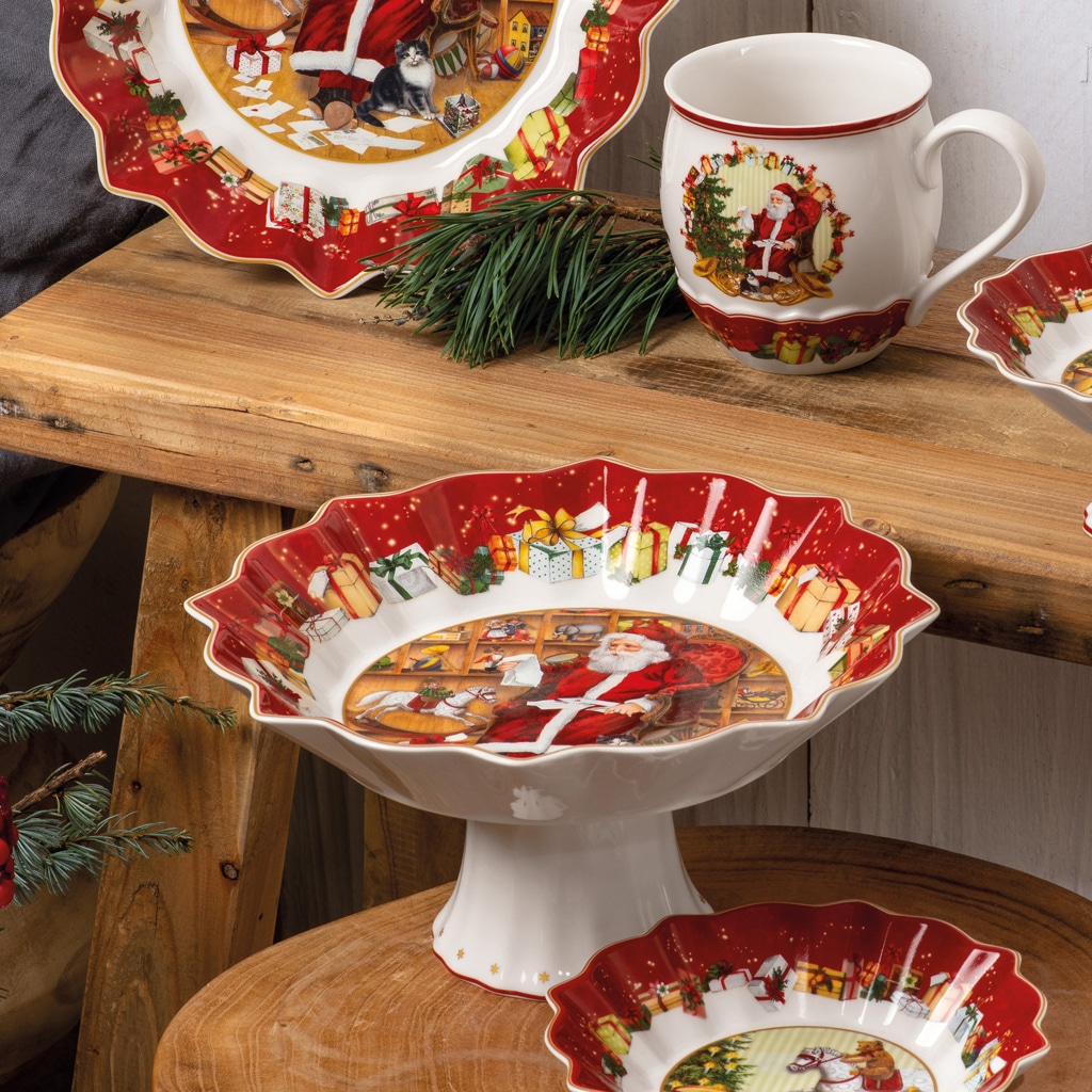 Villeroy & Boch Schale »Schale auf Fuß "Santa liest Wunschzettel" Toy's Fantasy ø 25 cm bunt«