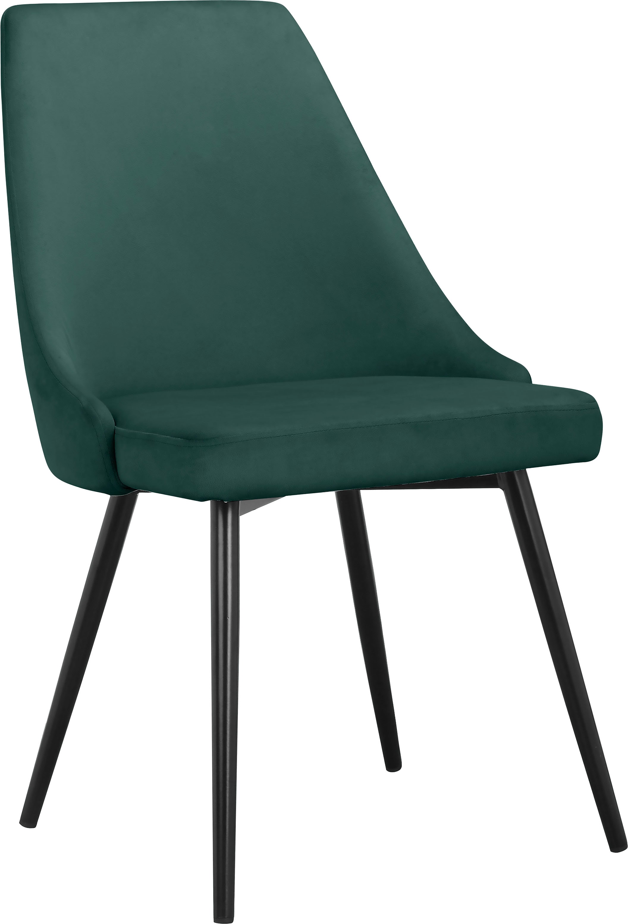 INOSIGN Esszimmerstuhl »Malio«, (Set), 2 St., Veloursstoff, eleganter Stuhl mit Rücken und Sitzpolster und schwarzen Metallbeinen