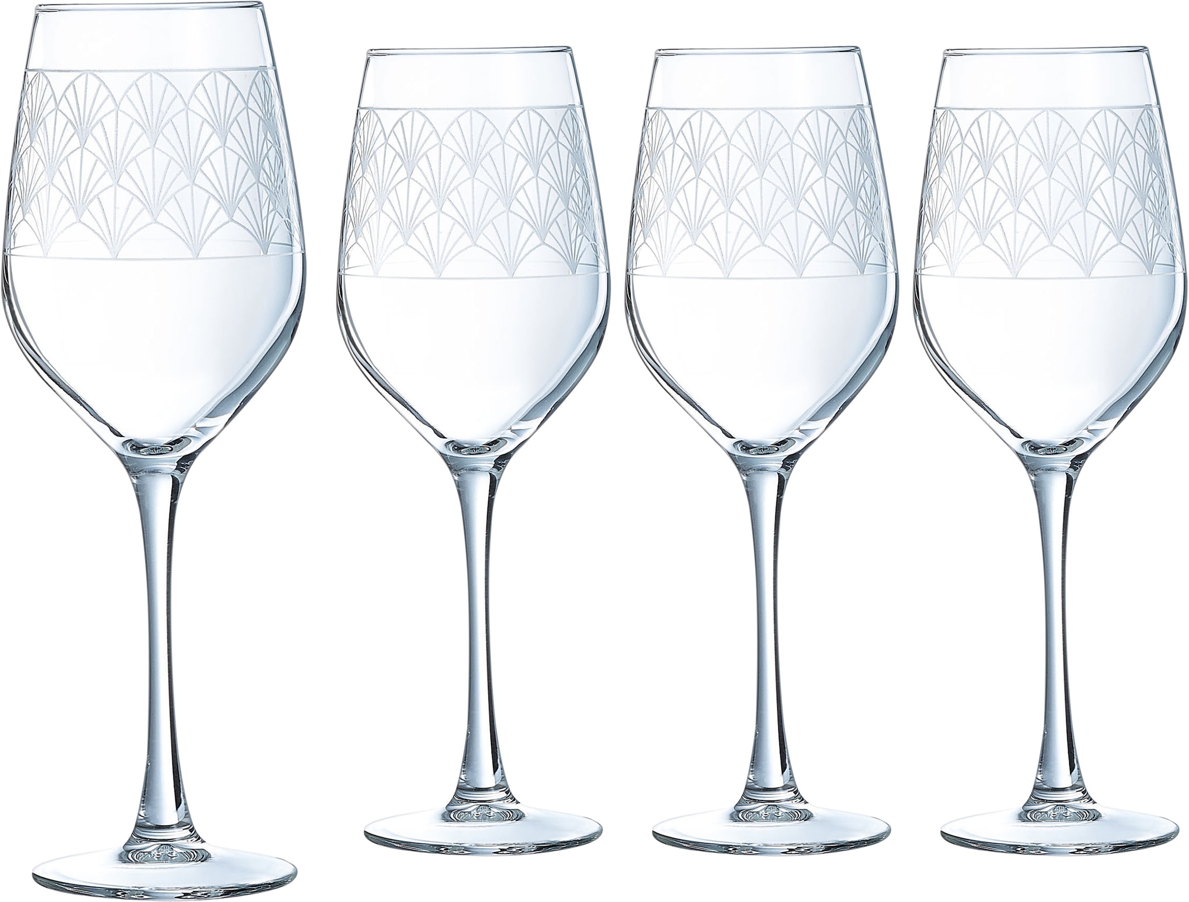 Luminarc Weinglas »Trinkglas Paradisio«, (Set, 4 tlg.), Gläser Set, mit Pantographie-Optik, 4-teilig, Made in Europe