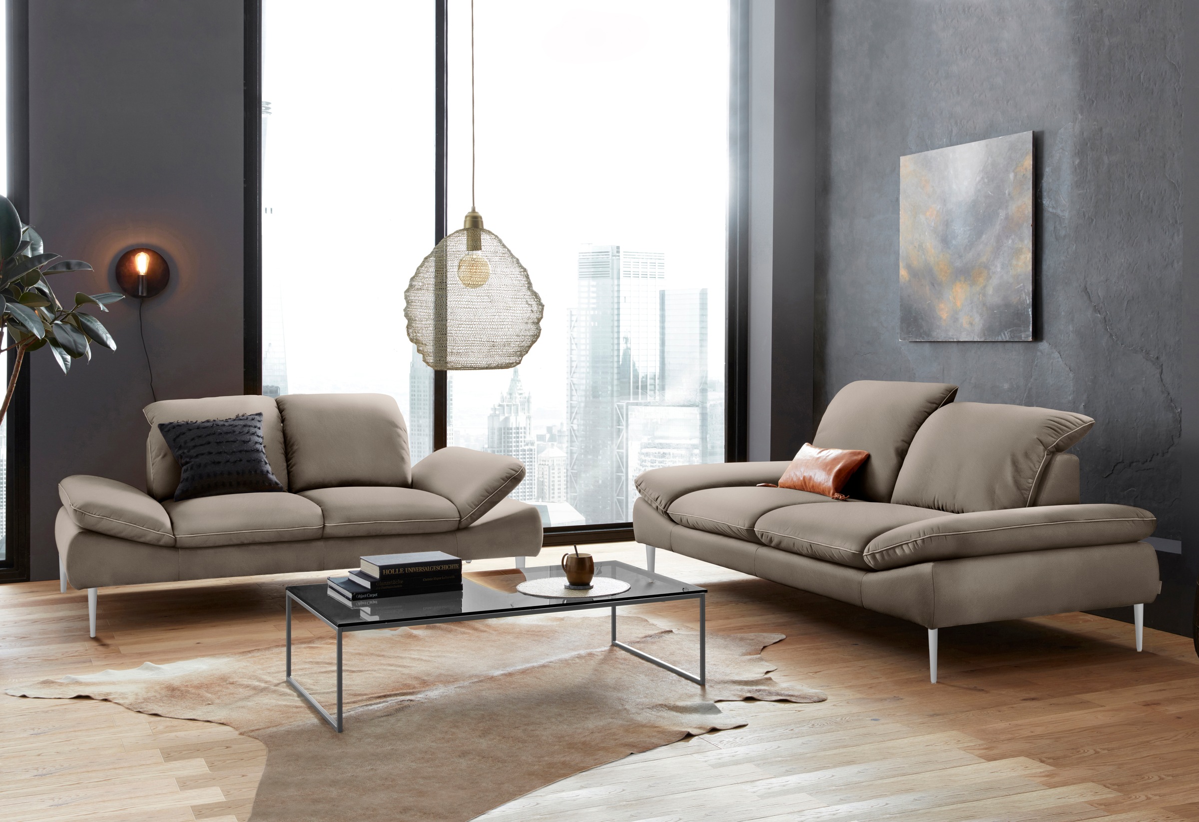 W.SCHILLIG 2,5-Sitzer »enjoy&MORE«, mit Sitztiefenverstellung, Füße Chrom glänzend, Breite 232 cm