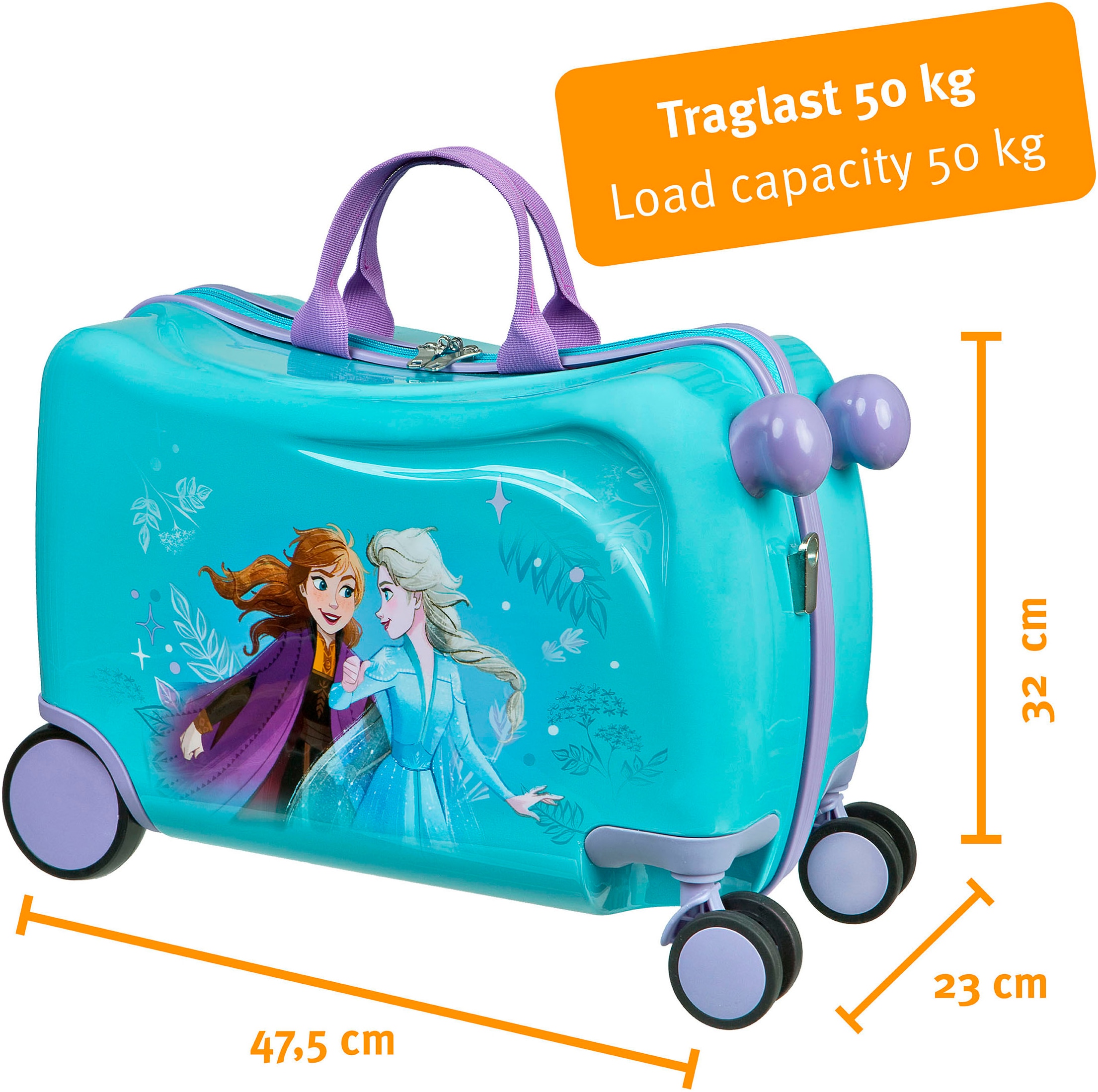 UNDERCOVER Kinderkoffer »Ride-on Trolley, Frozen«, 4 St. Rollen, zum sitzen und ziehen