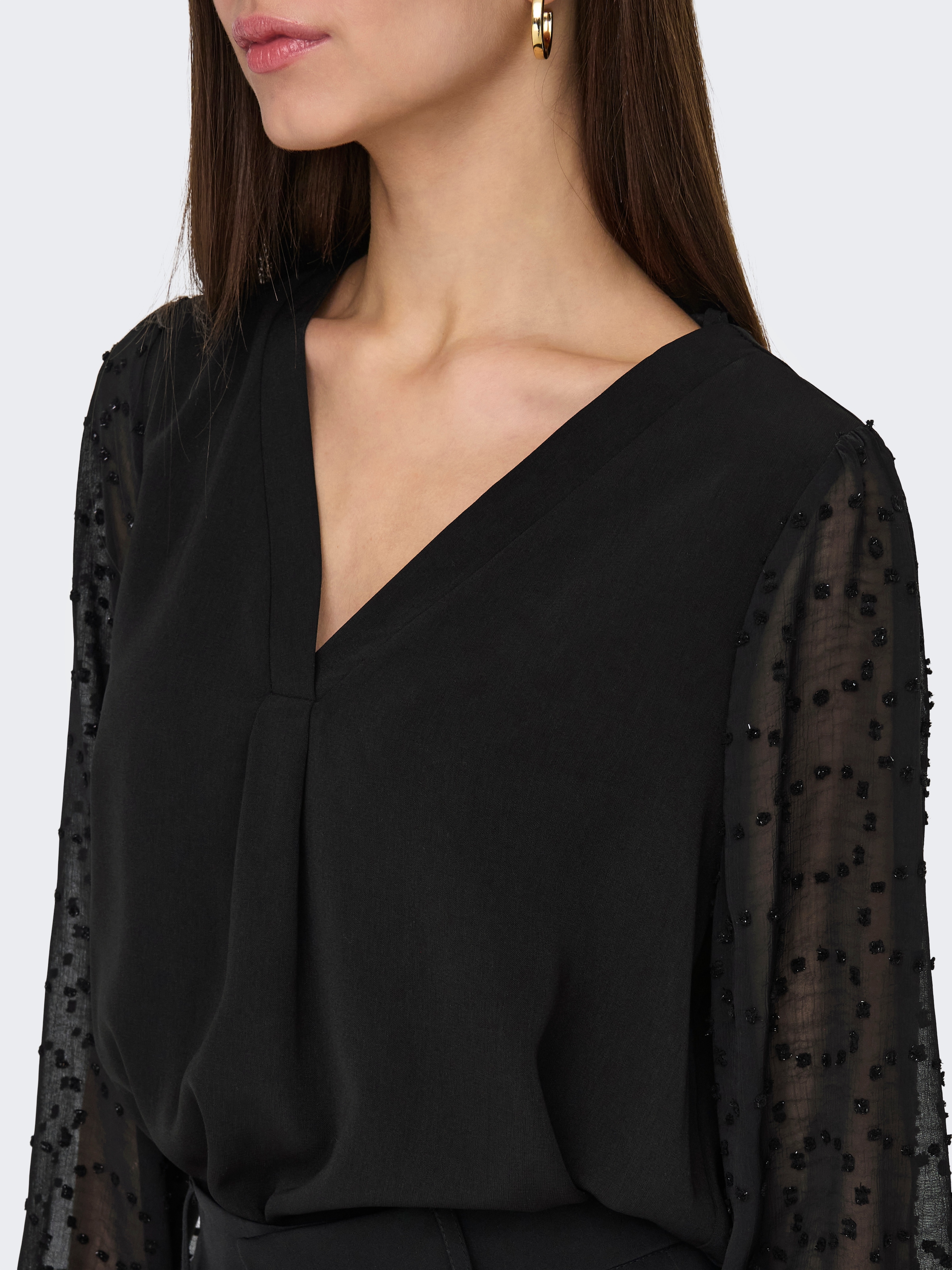 ONLY Shirtbluse »ONLMASJA FR L/S V-NECK SHIRT CS PTM«