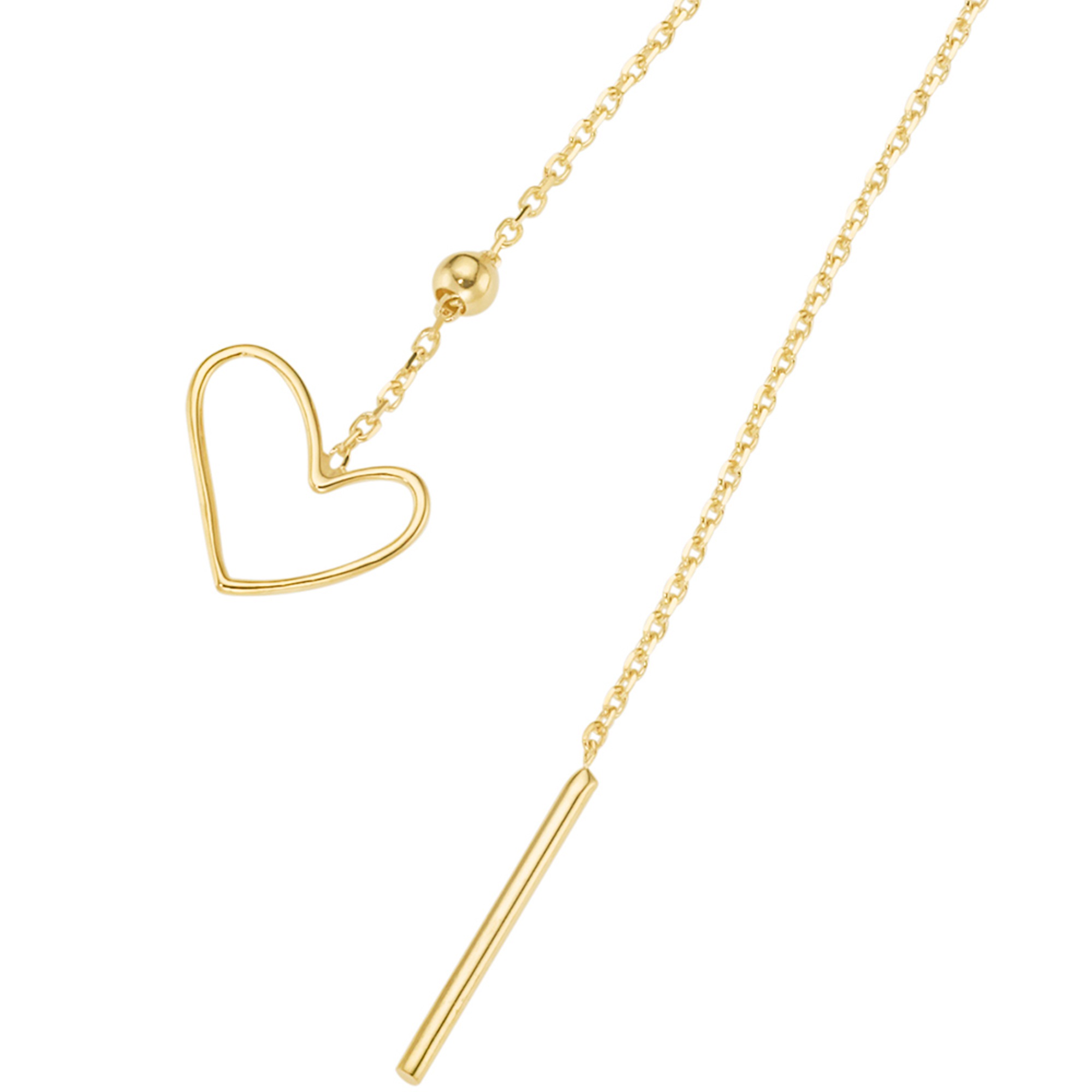 Luigi Merano Paar Ohrhänger »Ohrhänger Durchzieher, Herzen, Gold 585«