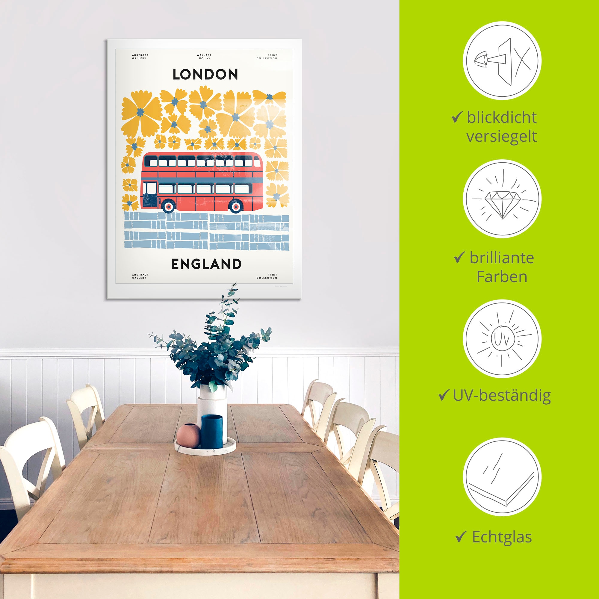 Artland Glasbild »Groovy European« London 1 Stk. tlg. in verschiedenen Größen