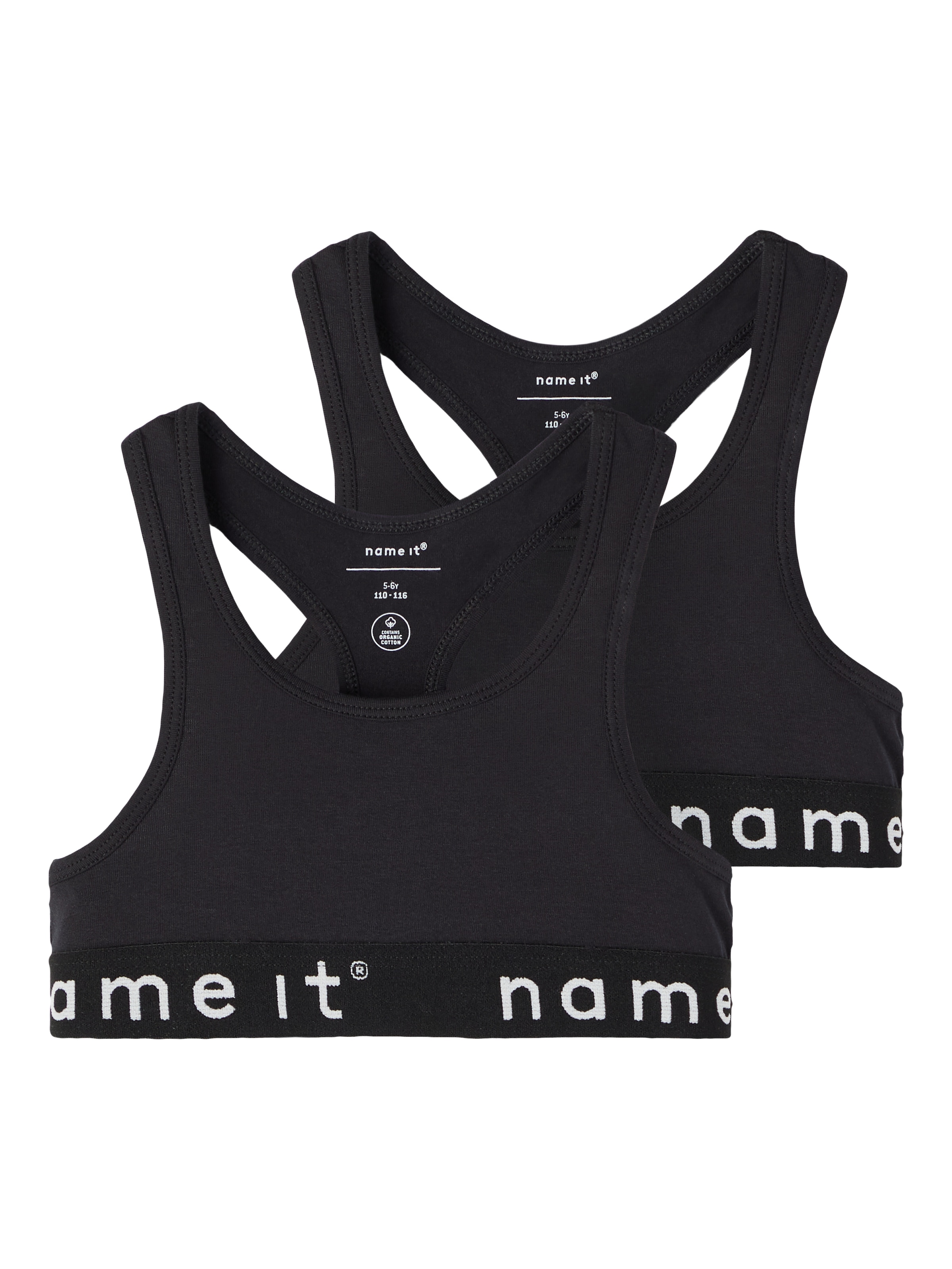 Name It Bustier »NKFSHORT TOP 2P NOOS« Packung, 2 unifarben, casual, körpernah, Baumwolle