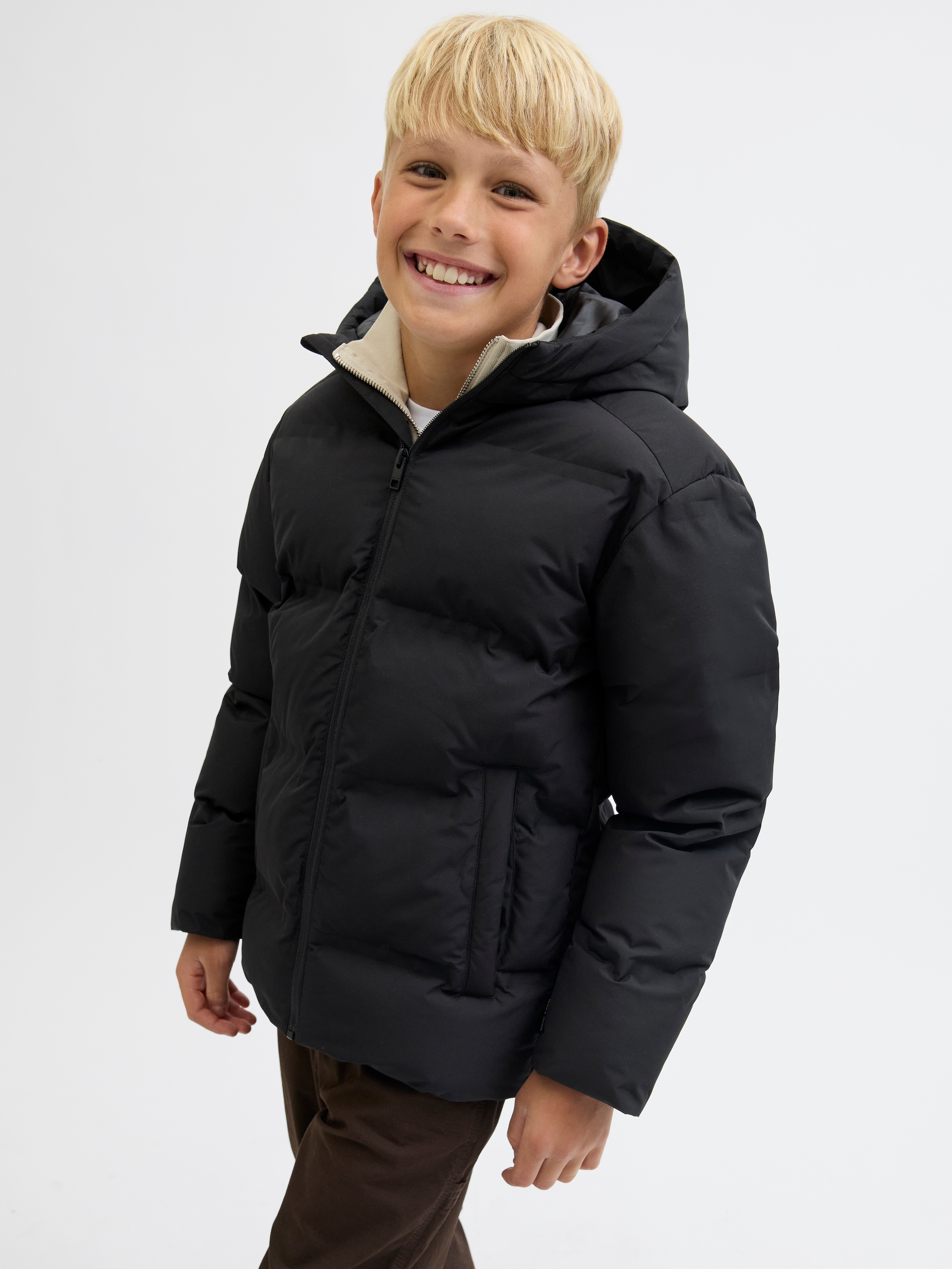 Jack & Jones Junior Steppjacke »JJESOHO PUFFER HOOD SN JNR« mit Kapuze