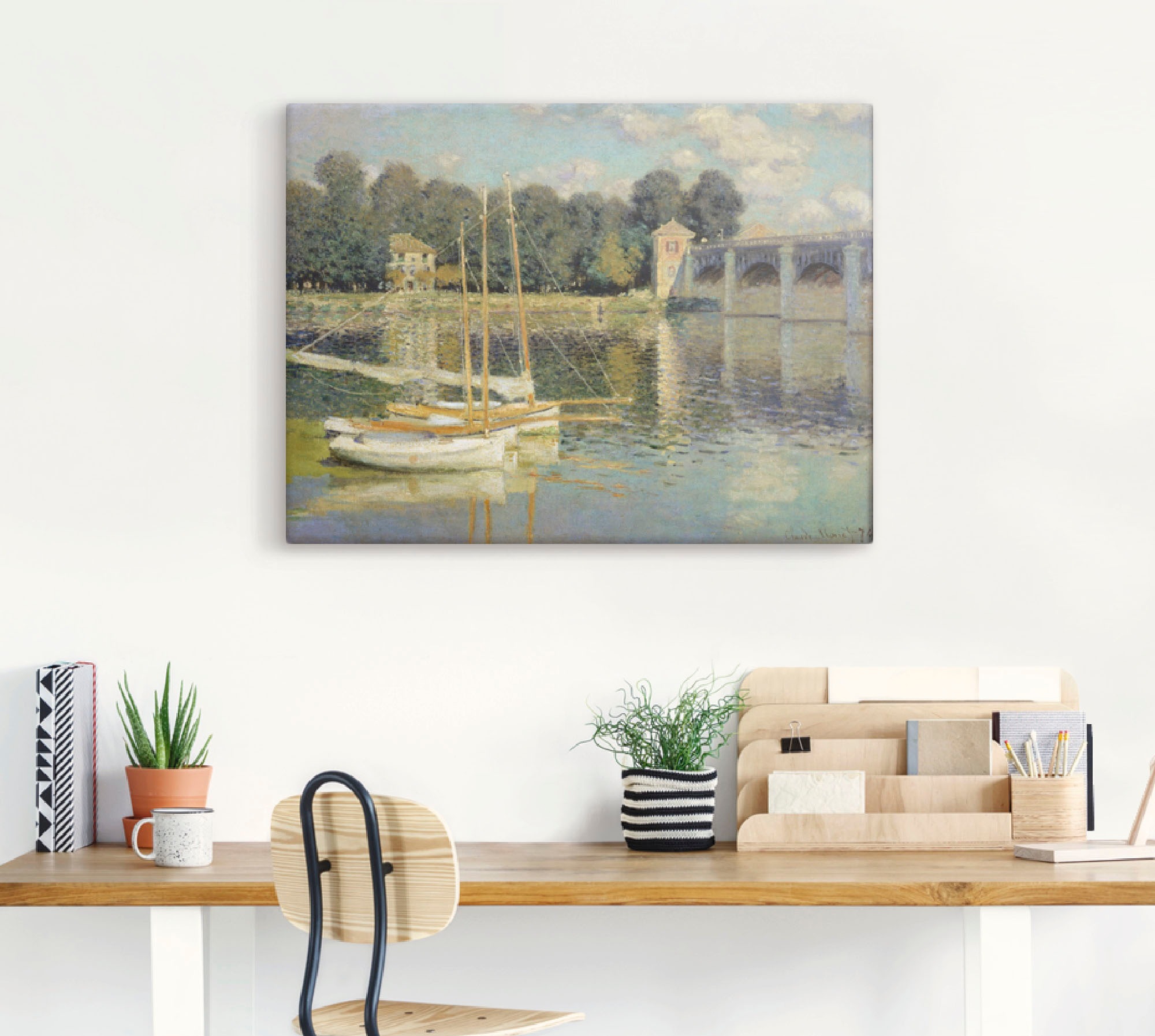 Artland Leinwandbild »Die Brücke von Argenteuil. 1874« Boote & Schiffe 1 Stk. tlg. auf Holzrahmen gespannt