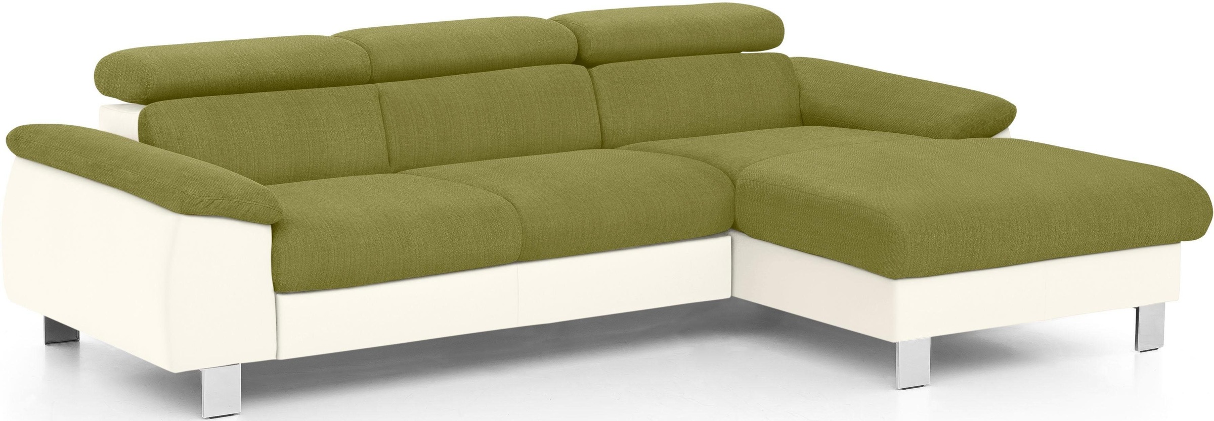 COTTA Polstergarnitur »Komaris«, (Set), bestehend aus Ecksofa und Hocker, mit Kopfteilverstellung