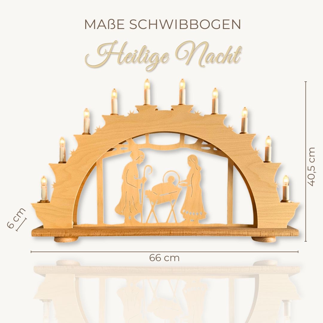 Weigla LED Schwibbogen »Heilige Nacht, Lichterbogen aus Holz, NATUR«