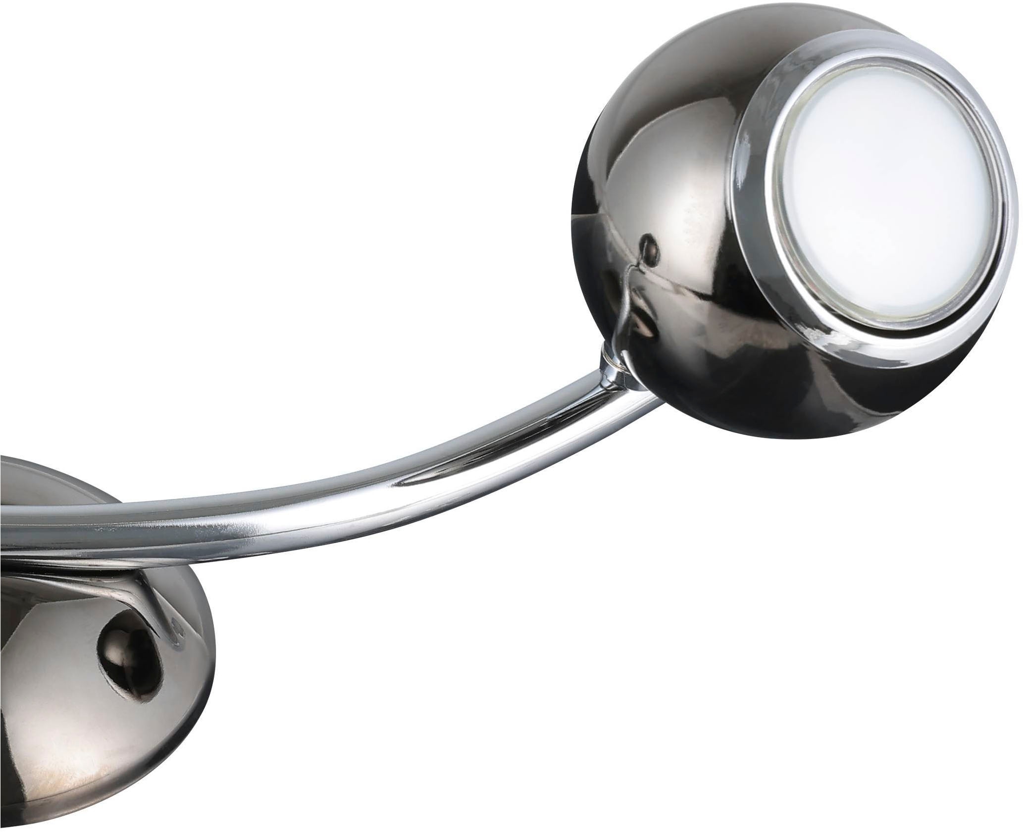 EGLO Deckenleuchte »Bimeda Deckenlampe, Flurlampe, Deckenstrahler aus Metall, GU10, Lampe« GU10 1 Stk. Warmweiß Spot - L36,5 x B10 cm - nickel-nero, chrom - 2X2,8W inkl.