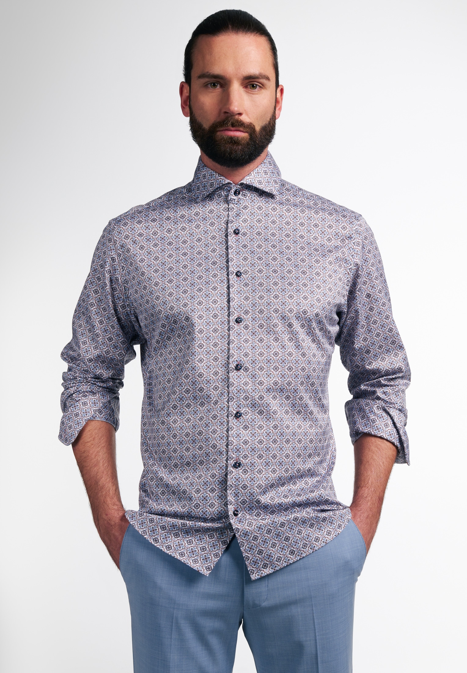 Eterna Langarmhemd »MODERN FIT« EASY IRON (bügelleicht)