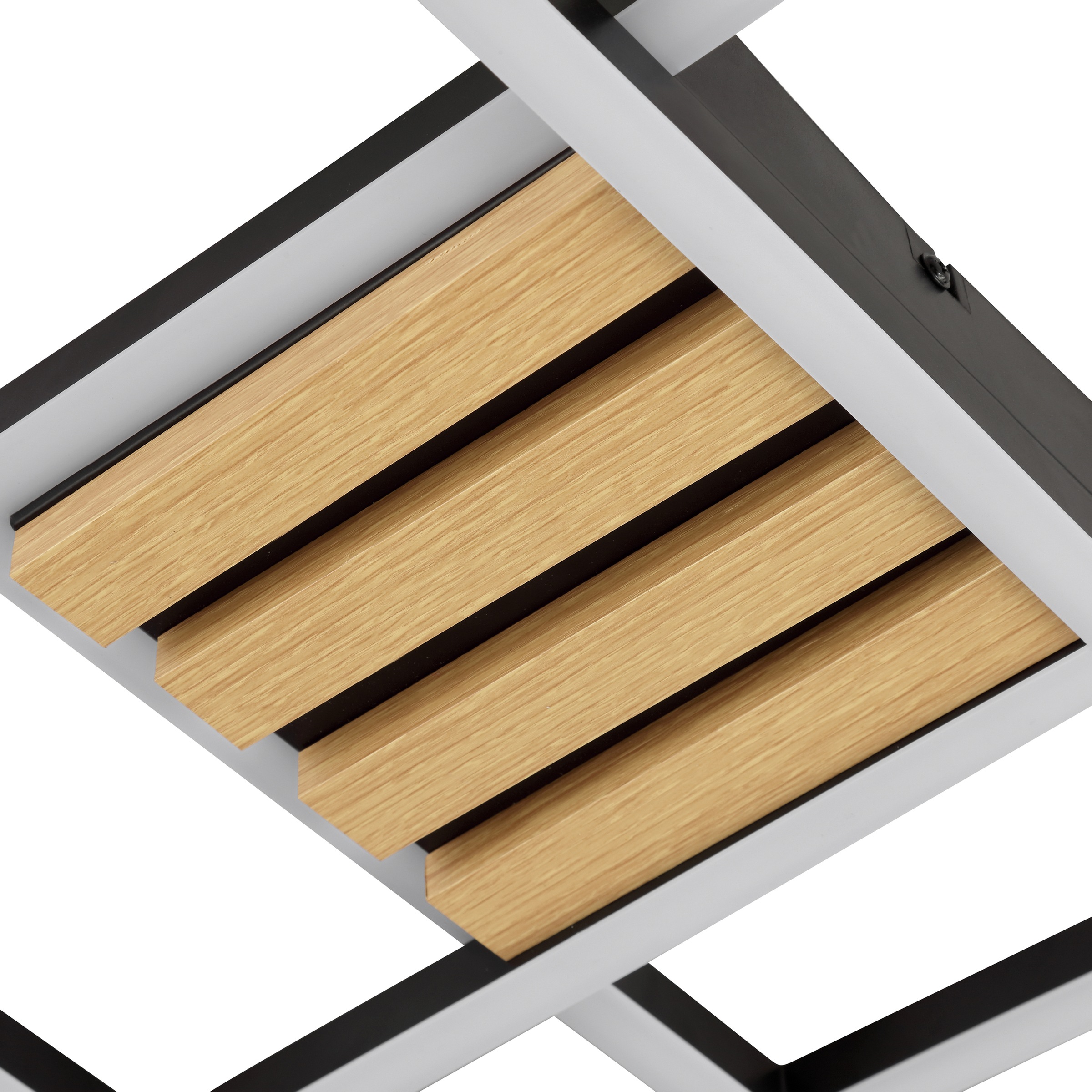 Brilliant LED Deckenleuchte »Kaleo« LED-Modul 1 Stk. Warmweiß 37,5 x 37,5 cm, 3400 lm, 3000K, schwarz, Holzdekor