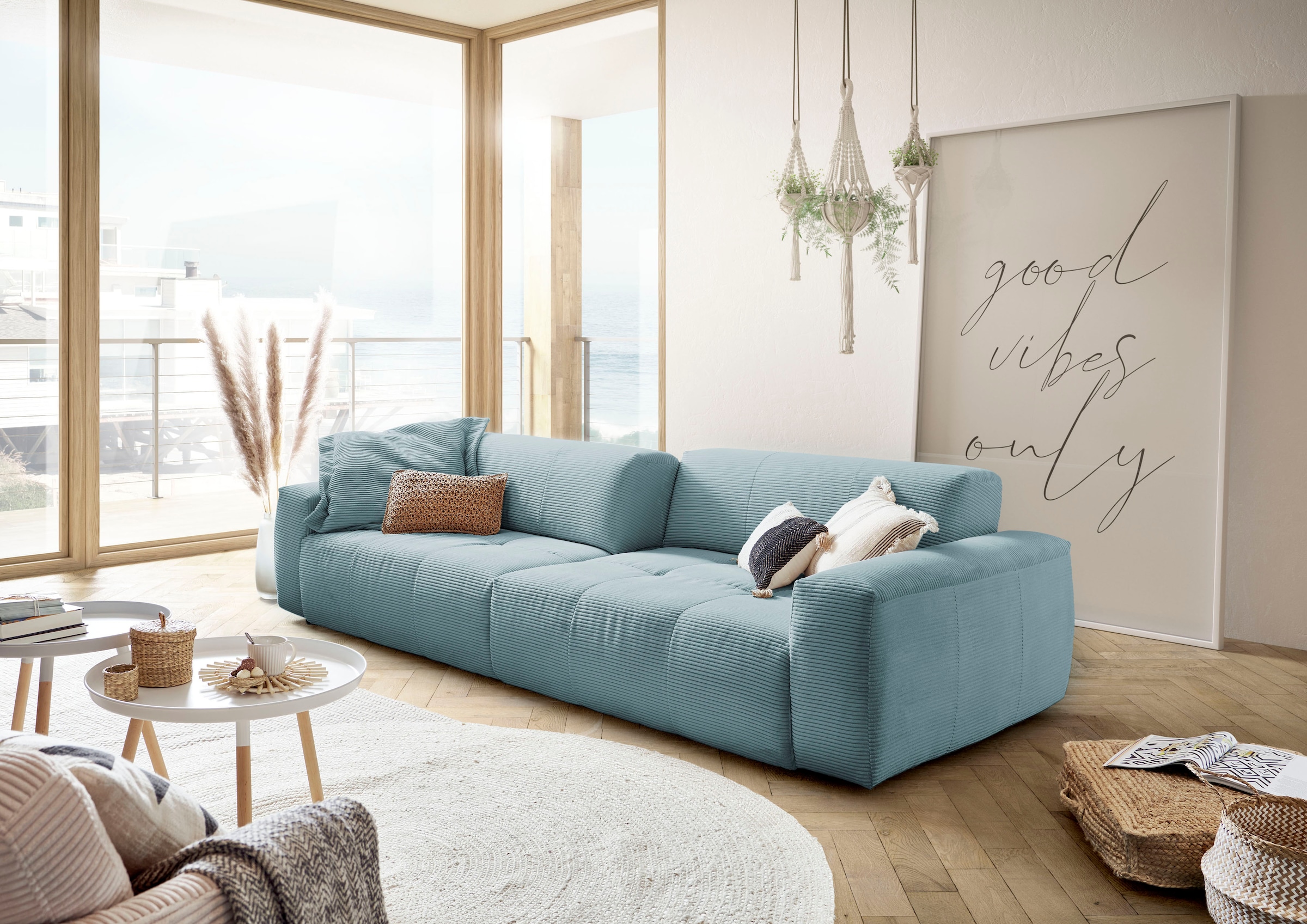 3C Candy Big-Sofa »Yoshy Mega Sofa mit Komfortfunktionen, modern und bequem,«, Zwei Sitztiefen durch verstellbare Rückenlehne, Bezug in Cord