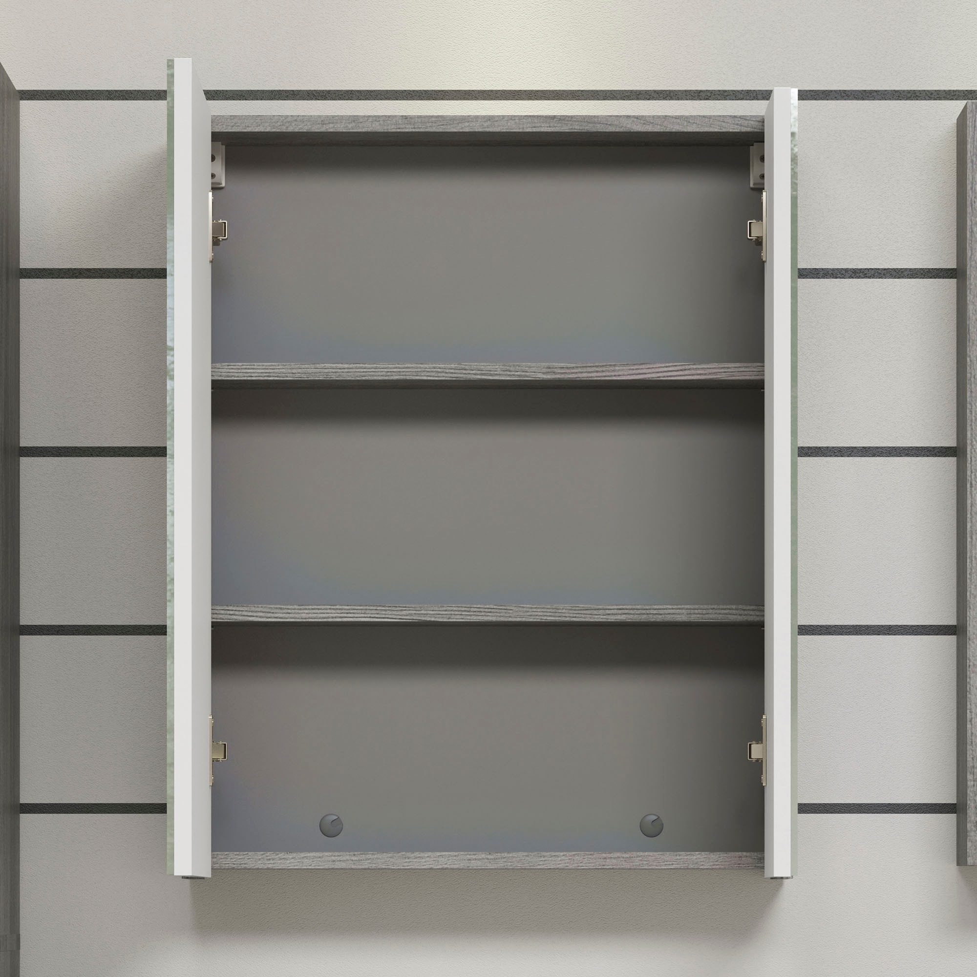 welltime Spiegelschrank »Ravenna«, Badezimmerschrank mit 3 Fächern - Maße (B/T/H) 60/16/75 cm