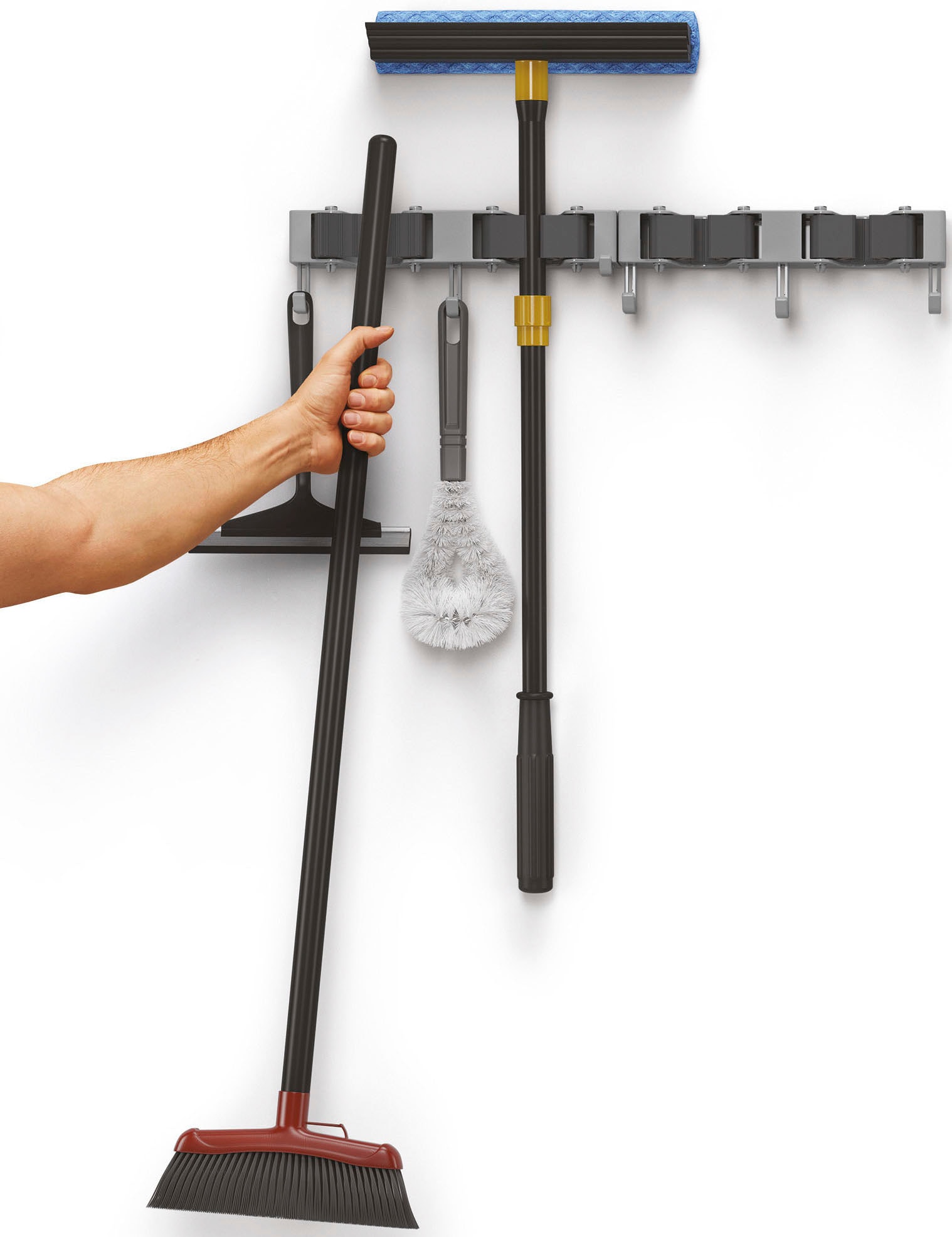 Metaltex Hakenleiste »Hang-up«, (Set, 2 St.), Wandhalterung für Besen und Putzgeräte