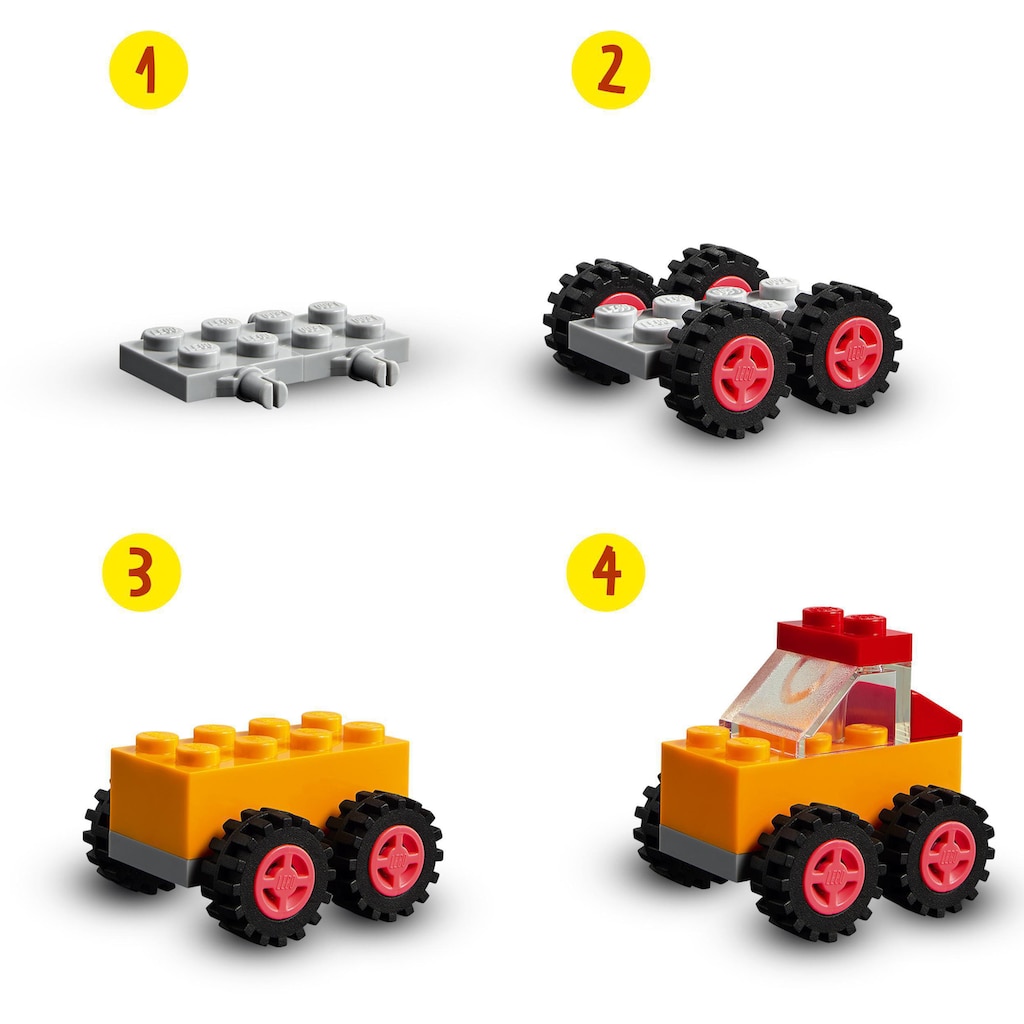LEGO® Konstruktionsspielsteine »Steinebox mit Rädern (11014), LEGO® Classic«, (653 St.), Made in Europe