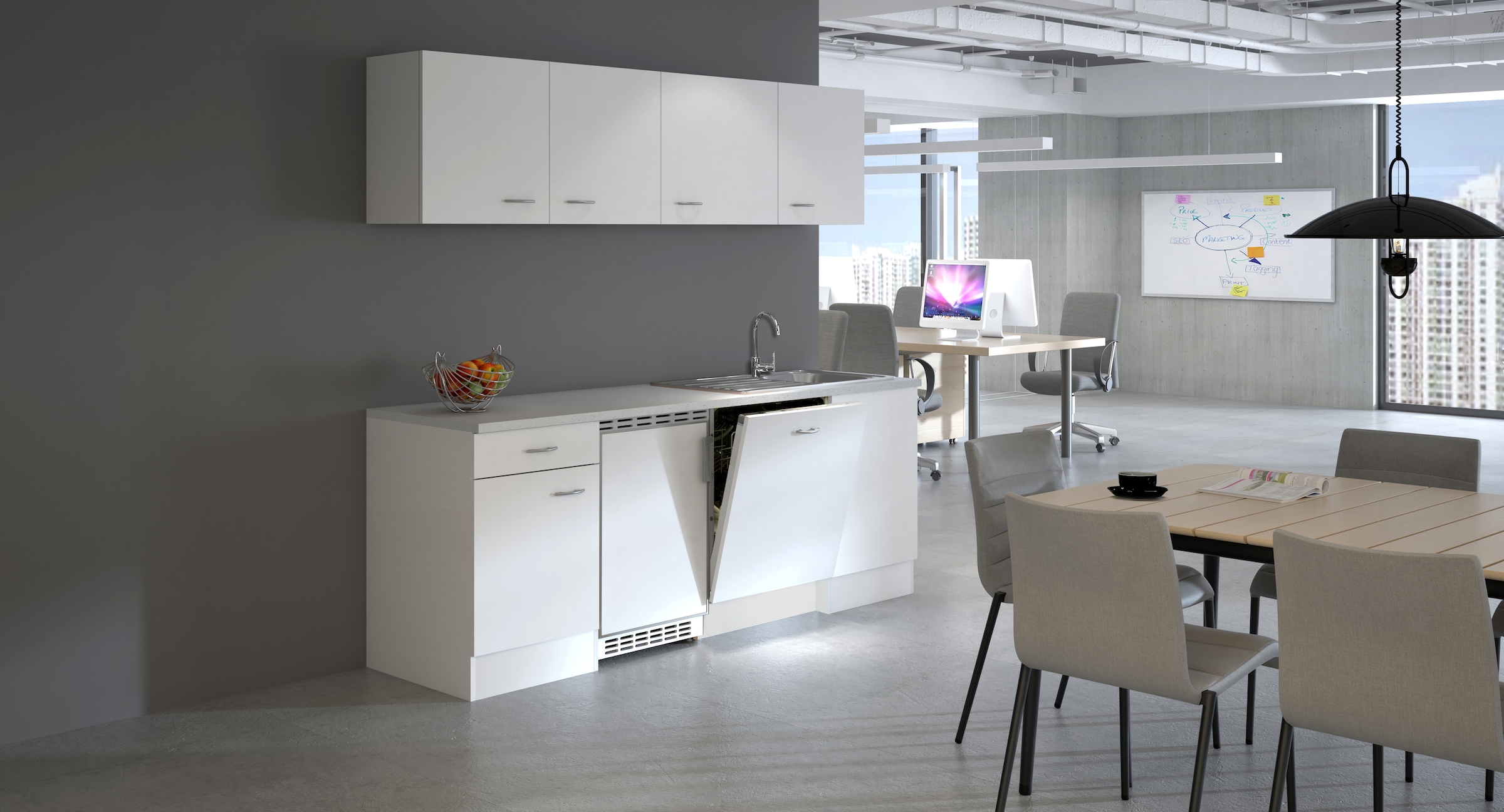 Flex-Well Küchenzeile »Wito, Breite 210 cm, inkl. Geschirrspüler« Officeküche, wahlweise mit oder ohne Mikrowelle