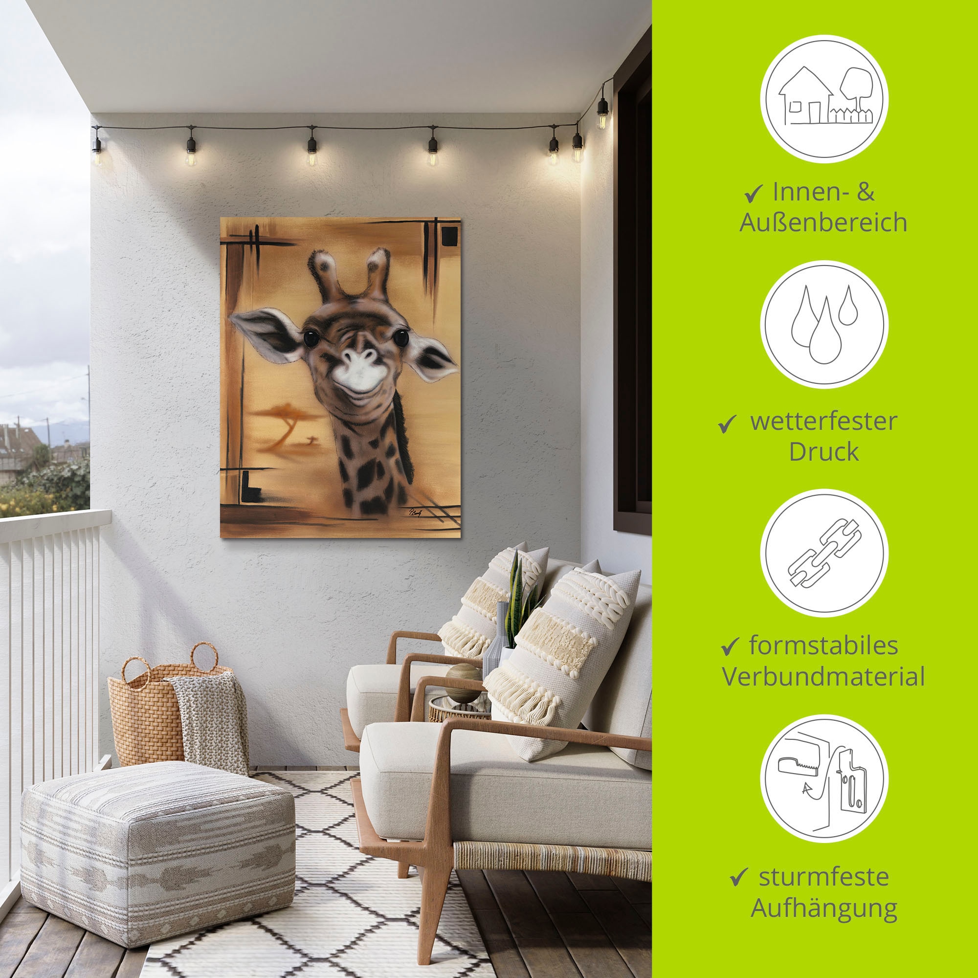 Artland Wandbild »Giraffe« Giraffen Bilder 1 Stk. tlg. als Alubild, Leinwandbild in verschied. Größen