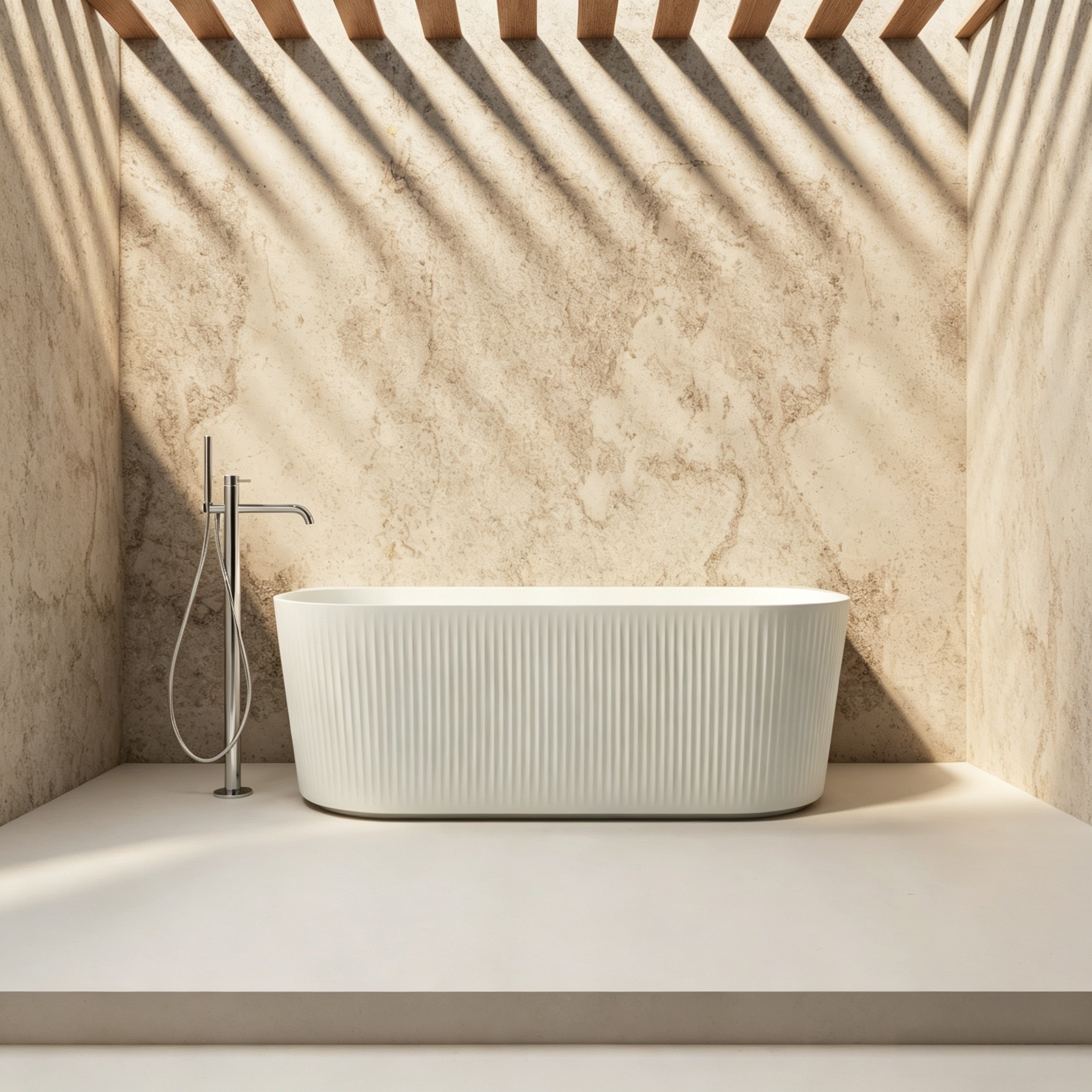 OTTO home Badewanne »Sines« Höhe 59 cm mit Ablaufstöpsel | verstellbare Füße | Überlauf wandanliegend, aus hochwertigem Sanitäracryl, mit Pop Up Ventil