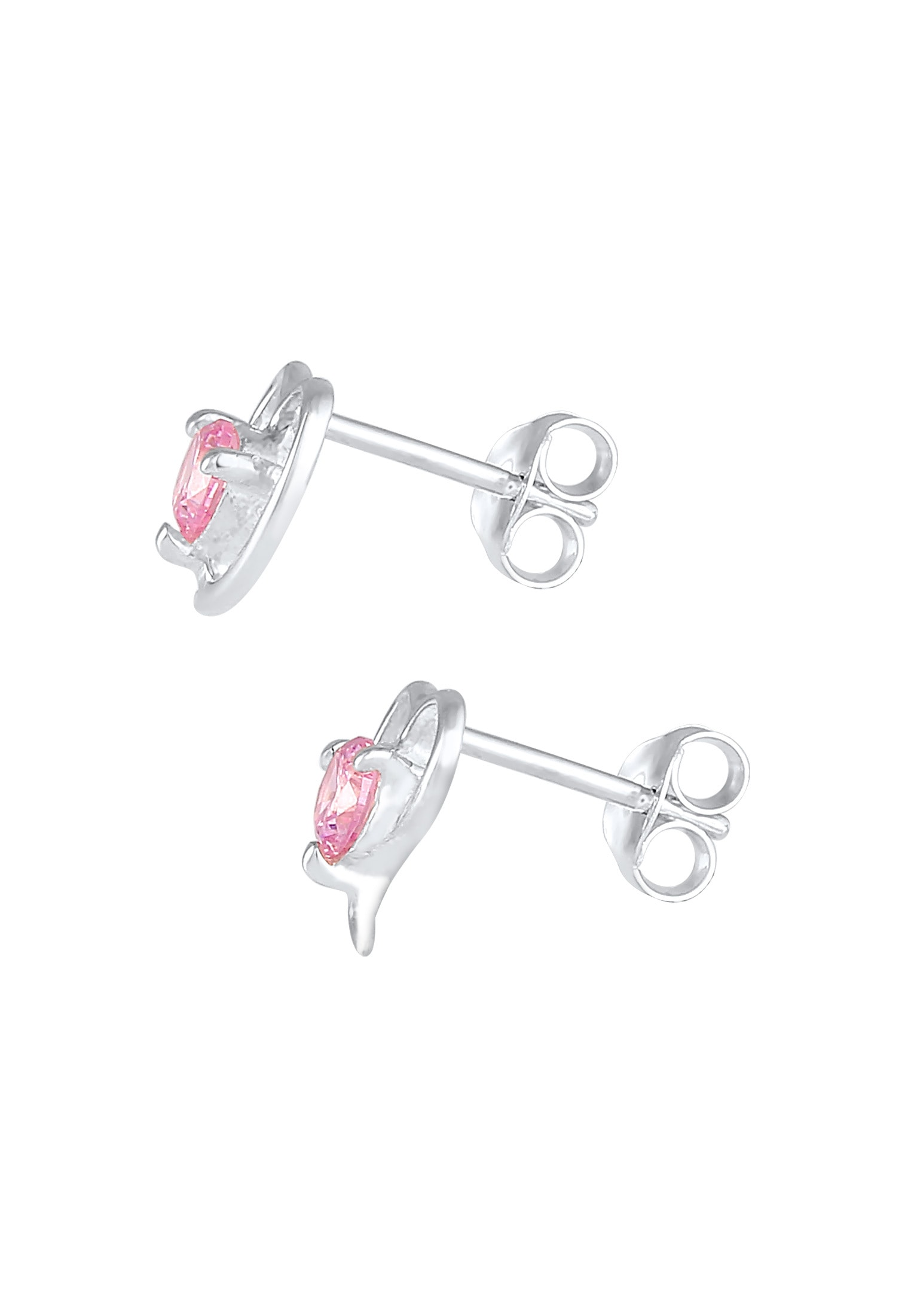 Elli Paar Ohrstecker »Ohrringe Stecker Herz Liebe Zirkonia Basic 925 Silber«