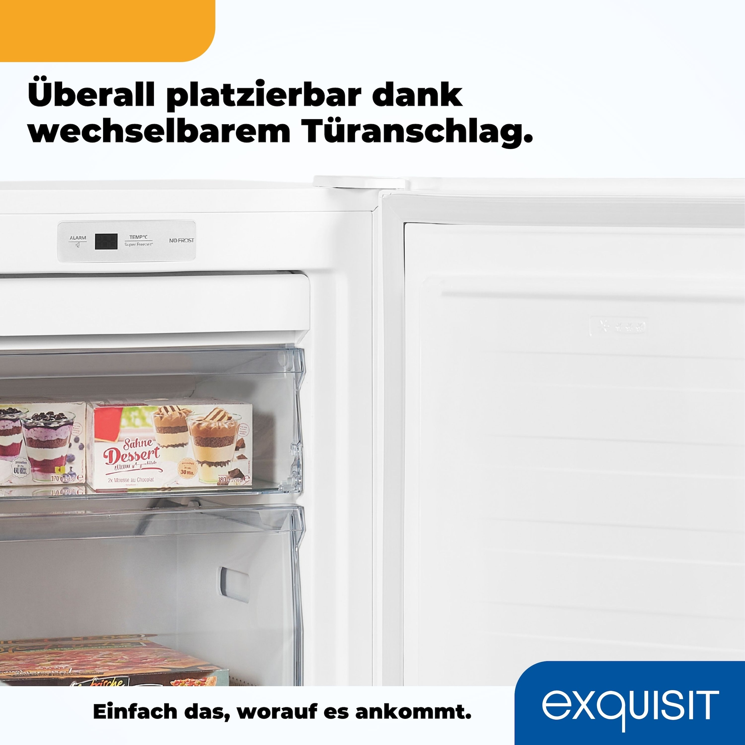 exquisit Gefrierschrank »GS231-NF-H-010E weiss«, 143,4 cm hoch, 56 cm breit, 155 L Volumen, NoFrost, Schnellgefrieren, 4 Sterne