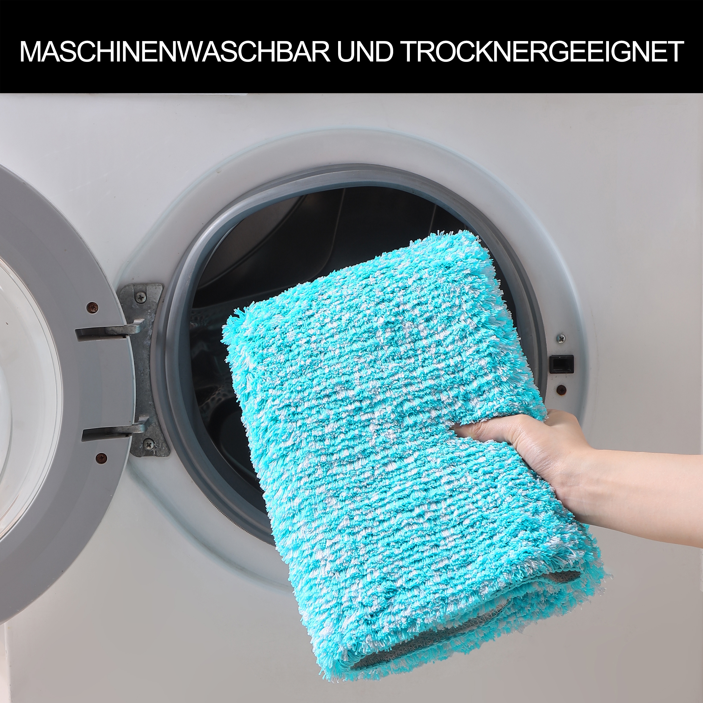 my home Badematte »Vanessa meliert, Badvorleger, Badezimmer Teppich, Duschvorleger«, rutschhemmend beschichtet, strapazierfähig, Badteppich, weiche Haptik, unifarben