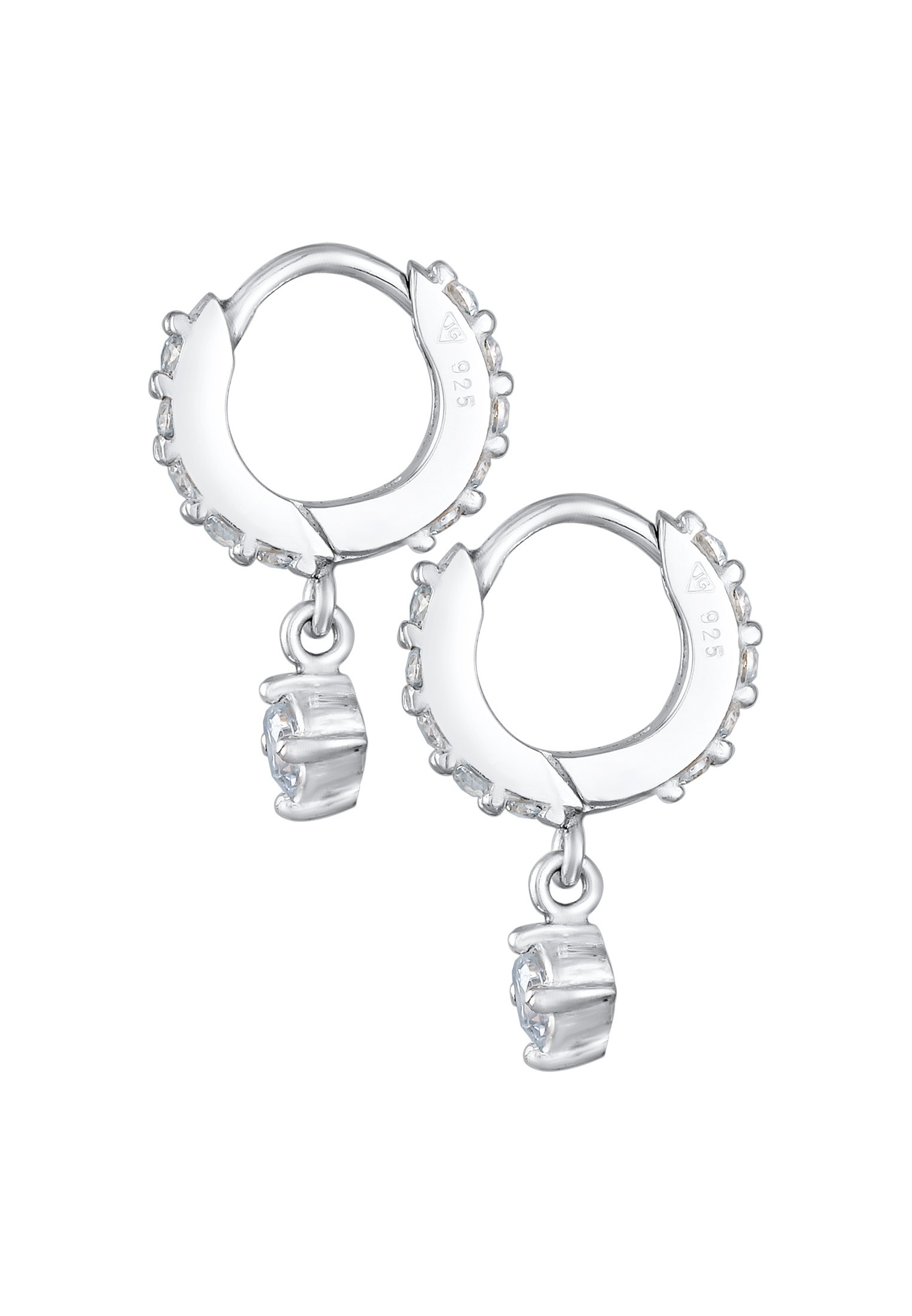 Elli Paar Creolen »Ohrringe Creolen Kristalle 925 Silber«
