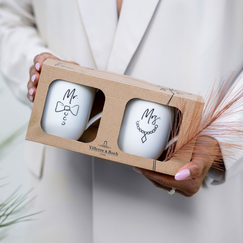 Villeroy & Boch Becher »Kaffeebecher Mr and Mrs Statement 280 ml 2er Set weiß«