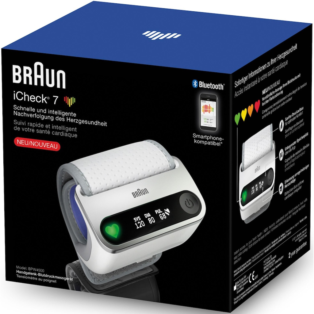 Braun Handgelenk-Blutdruckmessgerät »BPW4500 iCheck® 7«
