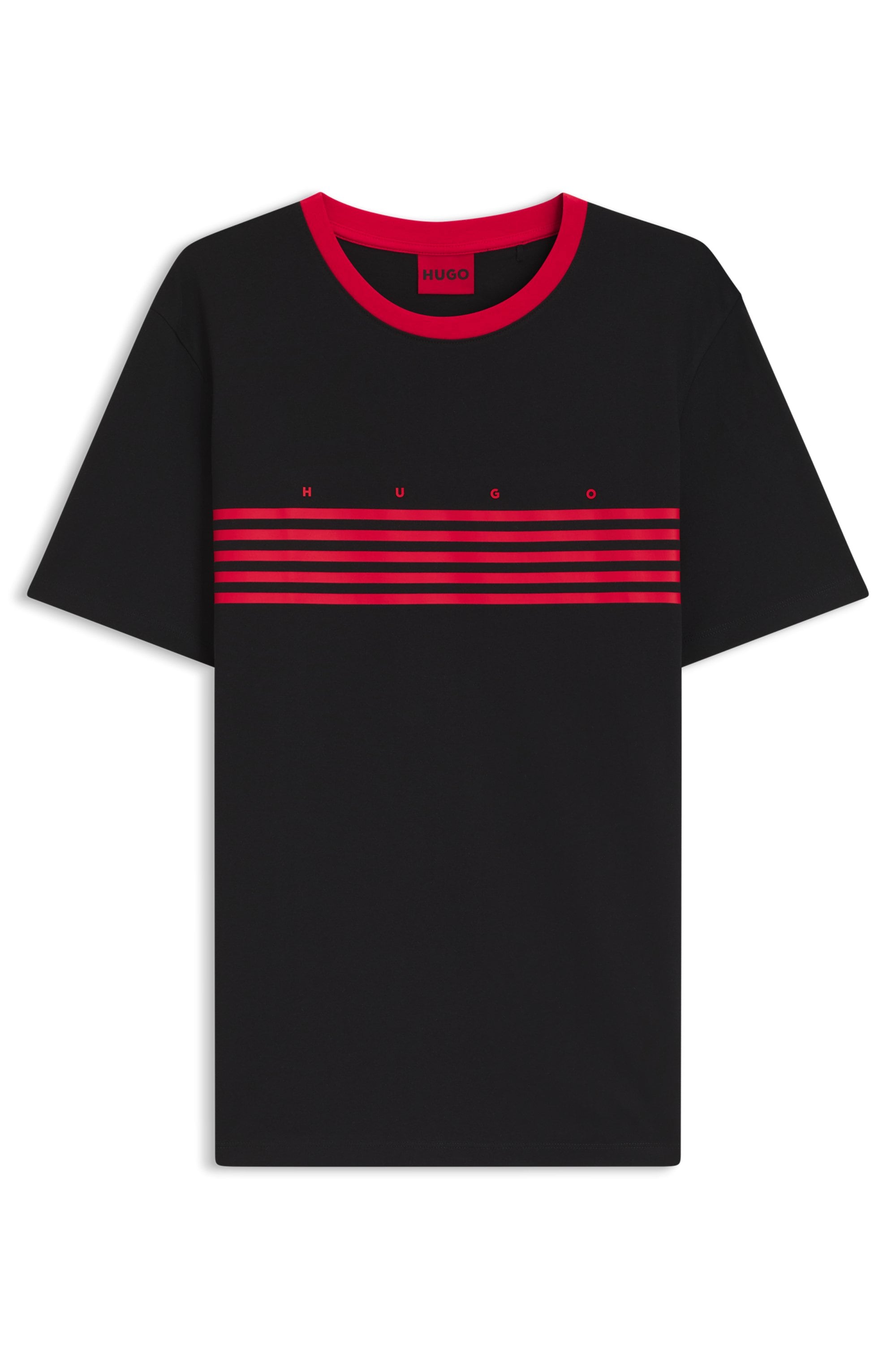 HUGO T-Shirt »Dempsy« kontrastfarbiger Ausschnitt, Regular Fit, reine Baumwolle