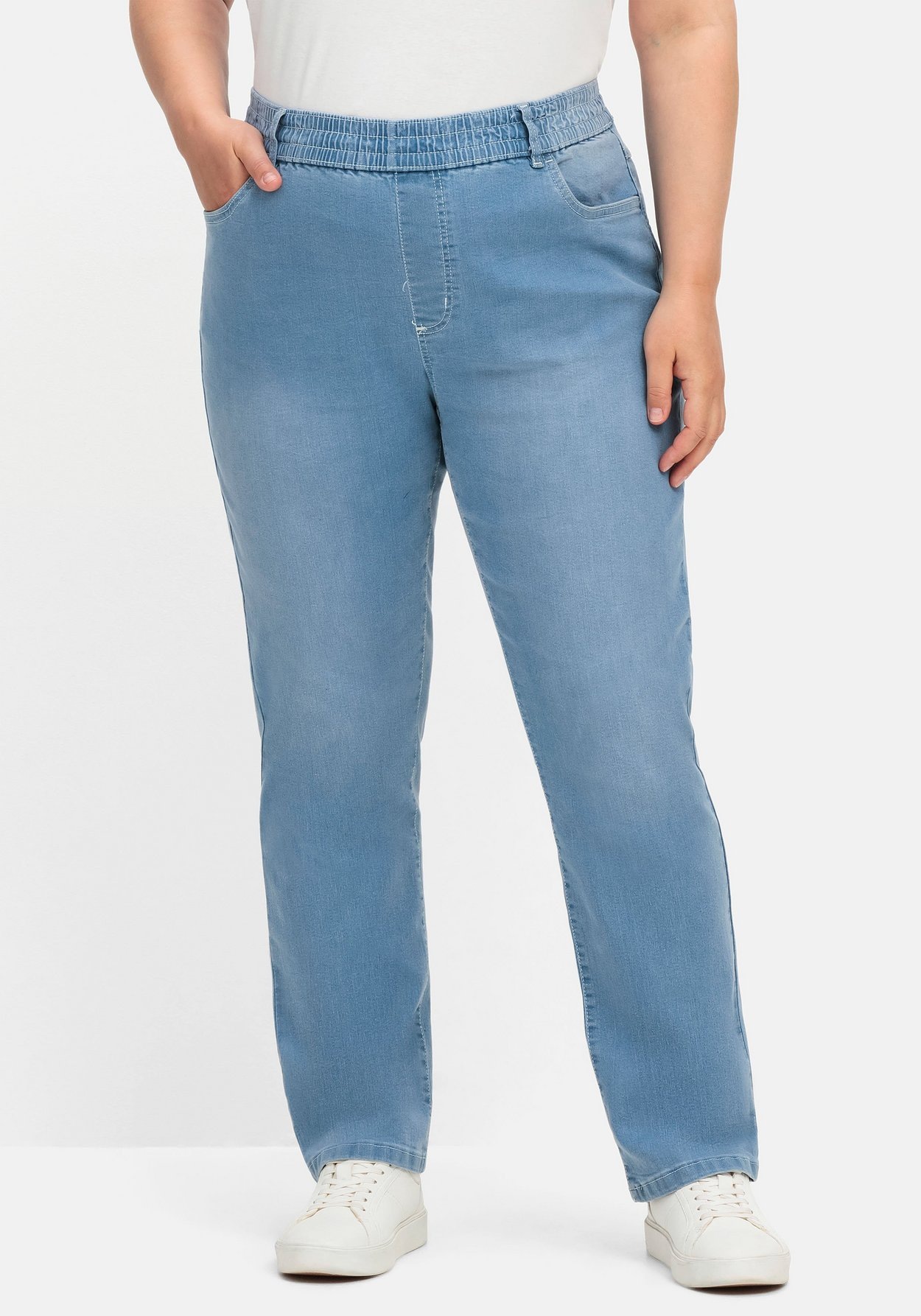 Sheego Gerade Jeans »Gerade Jeans mit Rundum-Dehnbund«