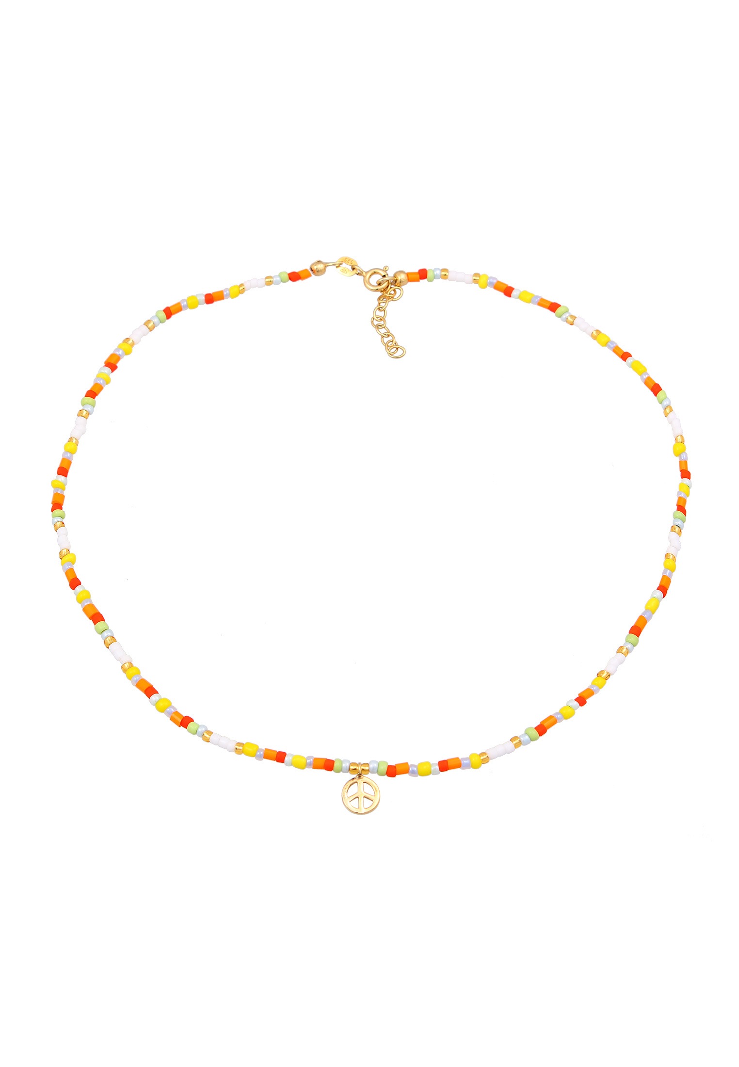 Elli Silberkette »Halskette Choker Piece Glas Beads Boho Style 925 Silber«