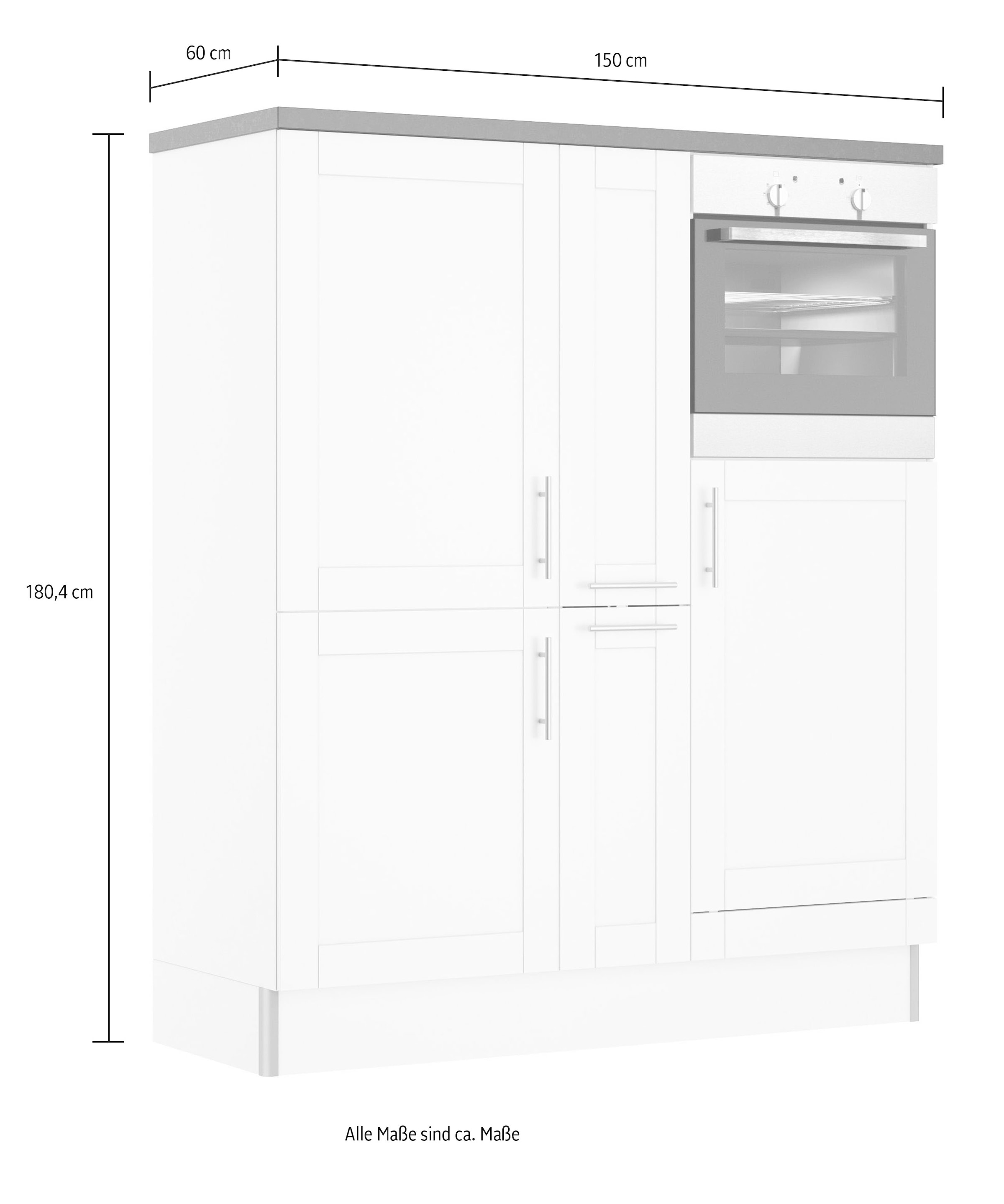 OPTIFIT Küche »Ahus«, 150 Close Raten breit, MDF Soft ohne E-Geräte, Fronten bestellen Funktion, cm auf