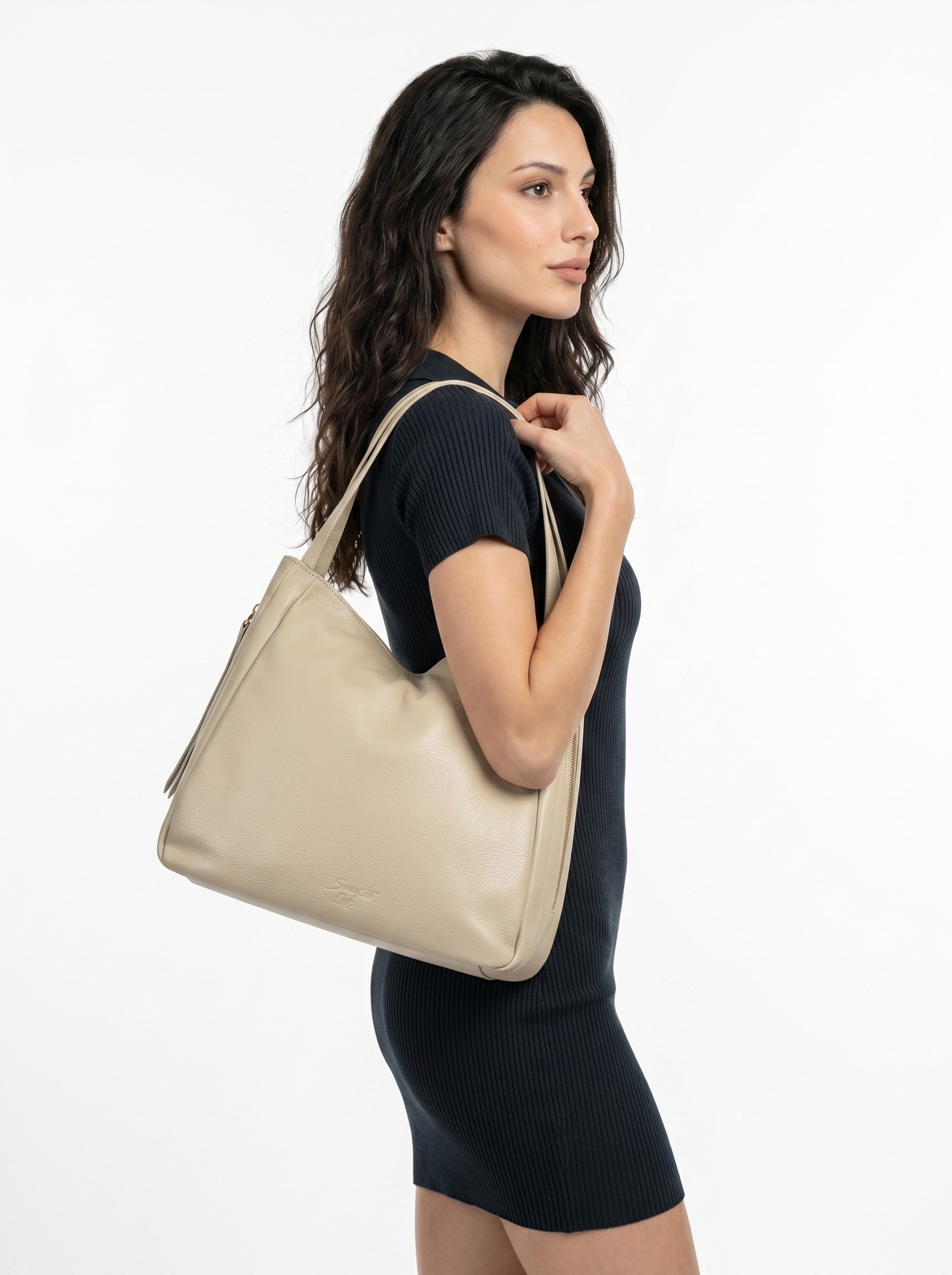 Samantha Look Umhängetasche echt Leder, Made in Italy
