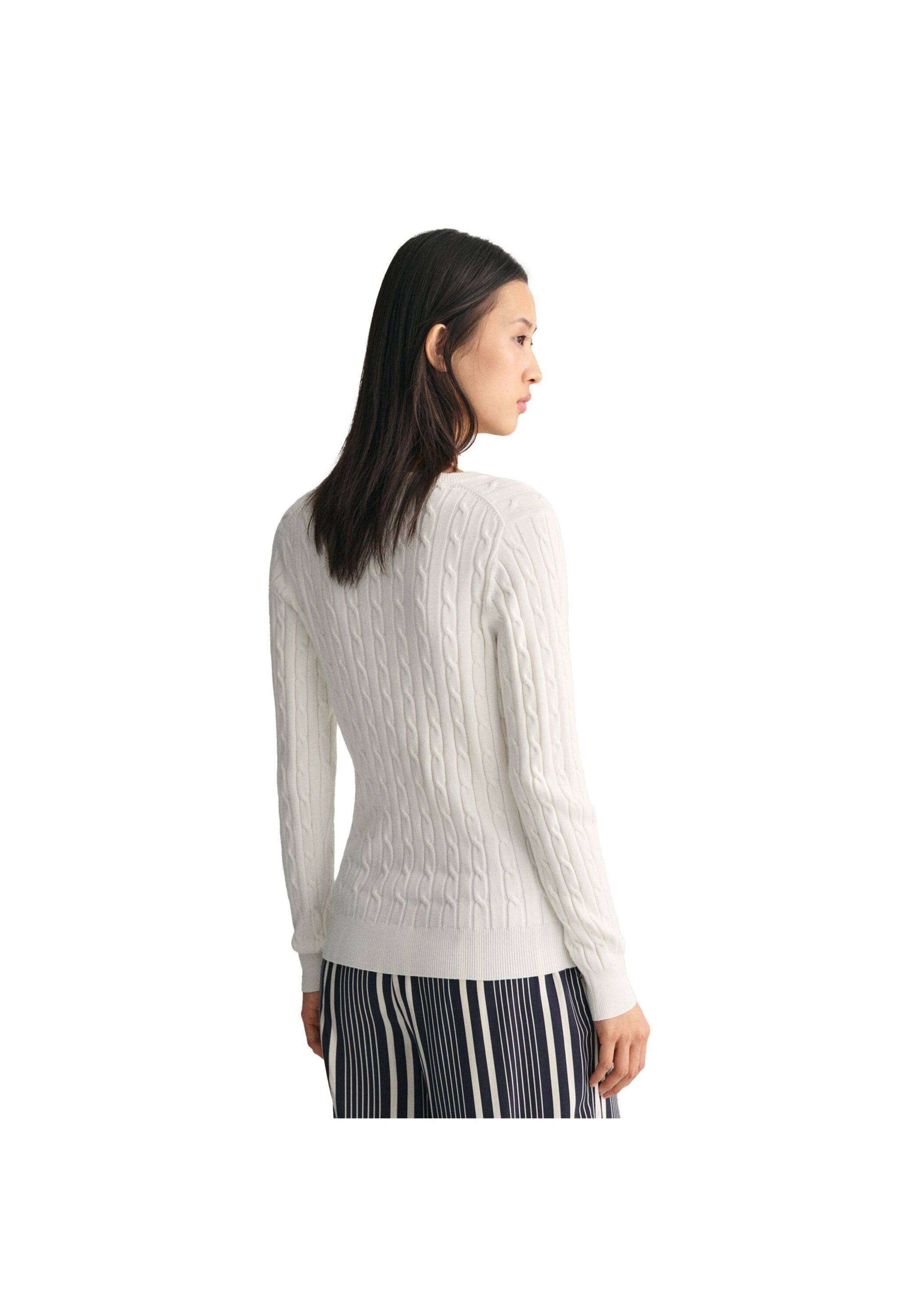 Gant Sweater »Strickpullover STRETCH COTTON CABLE V-NECK«