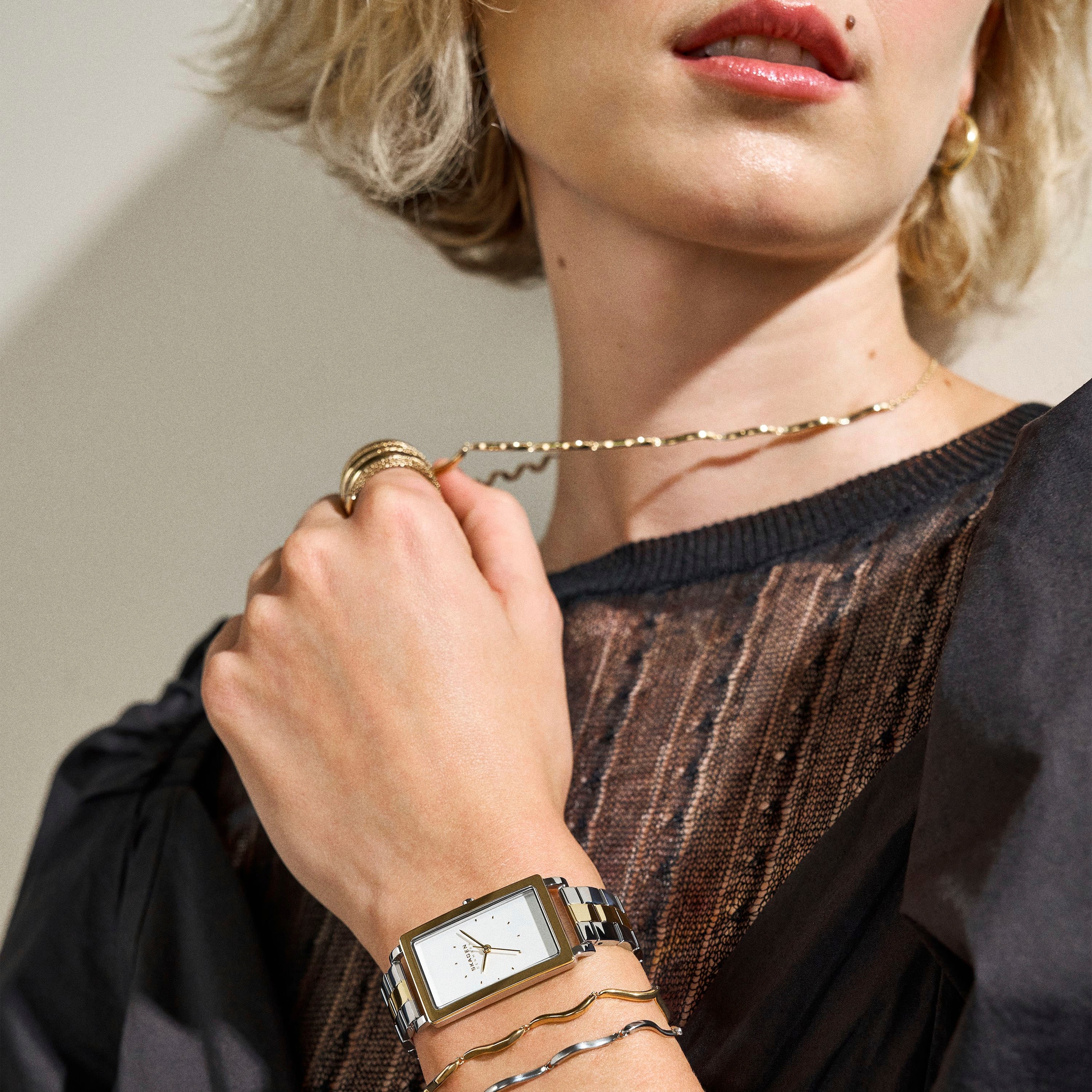 Skagen Quarzuhr »HAGEN LILLE«, Armbanduhr, Damenuhr, Edelstahlarmband, analog